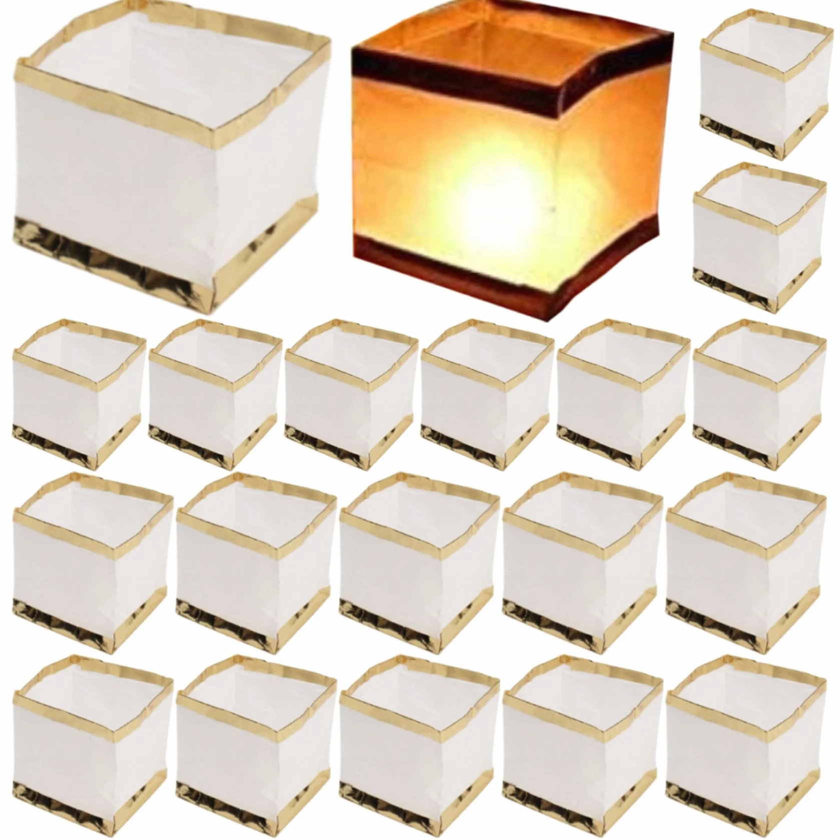 Lanterne Cinesi Luci Galleggianti per Piscina 20pcs Biodegradabili Bianche 6/4 Pollici