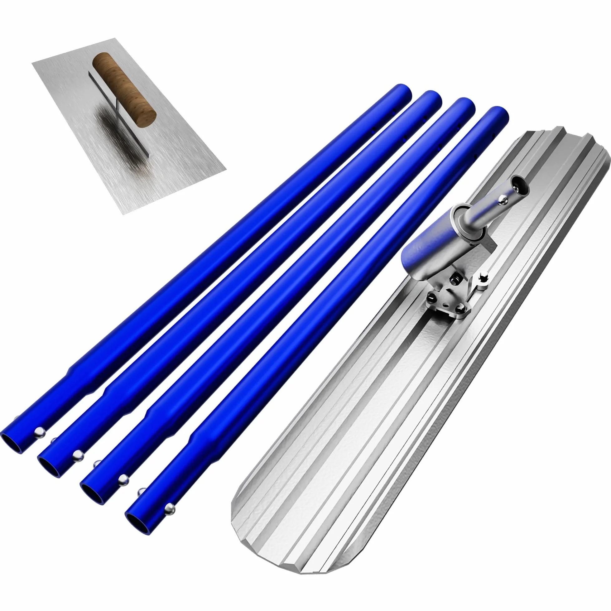 Spatola per calcestruzzo Bull Float 1200 x 200 mm, spatola per calcestruzzo con 4 impugnature, set di spatole per la lavorazione del calcestruzzo