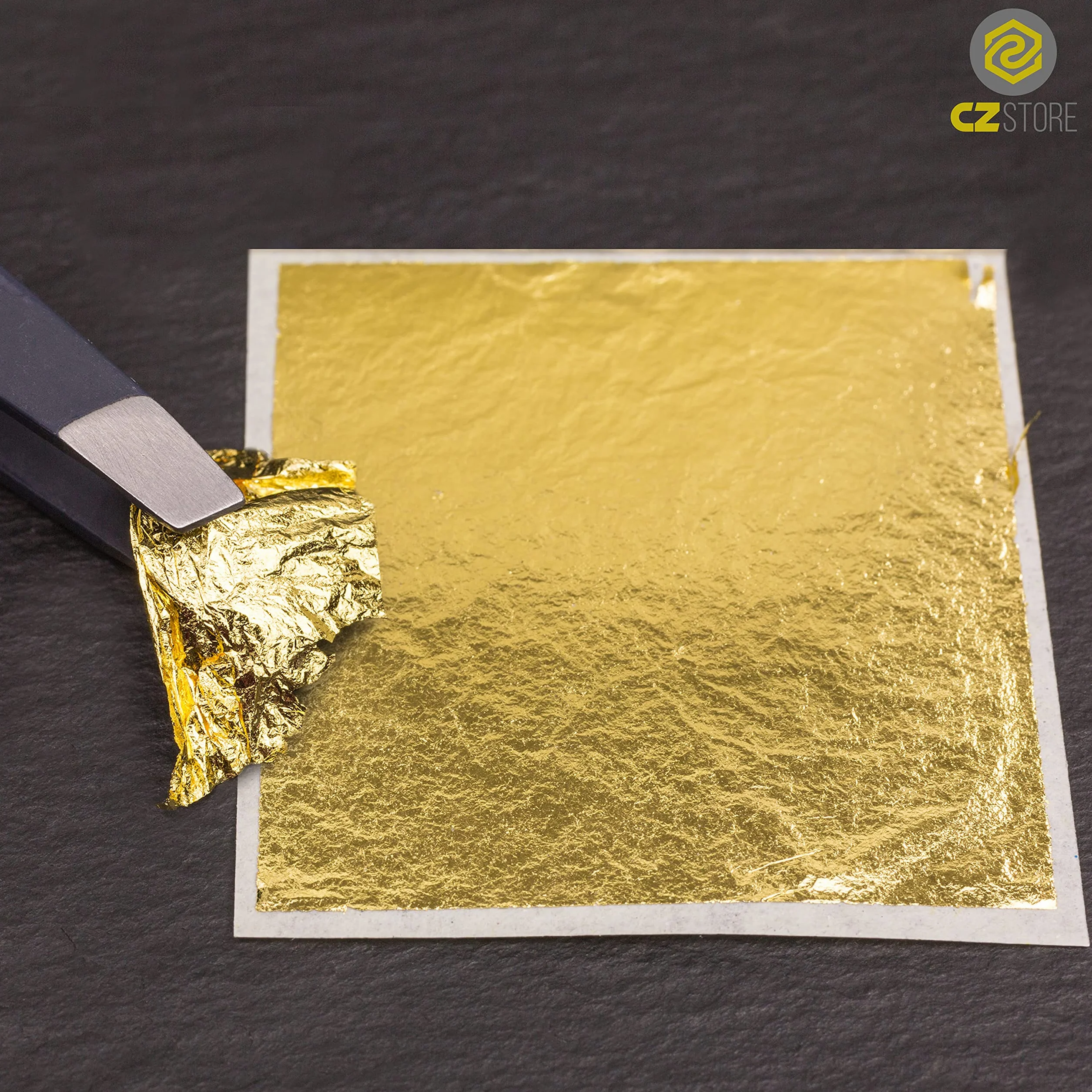 Foglia Oro -✮Garanzia A Vita✮- 100 Fogli di Imitazione Foglia d'oro con Rifinitura Liscia, 14 cm - Materiale di Doratura Artigianale per Decorazione Fai da Te, Mobili, Quadri, Decoupage