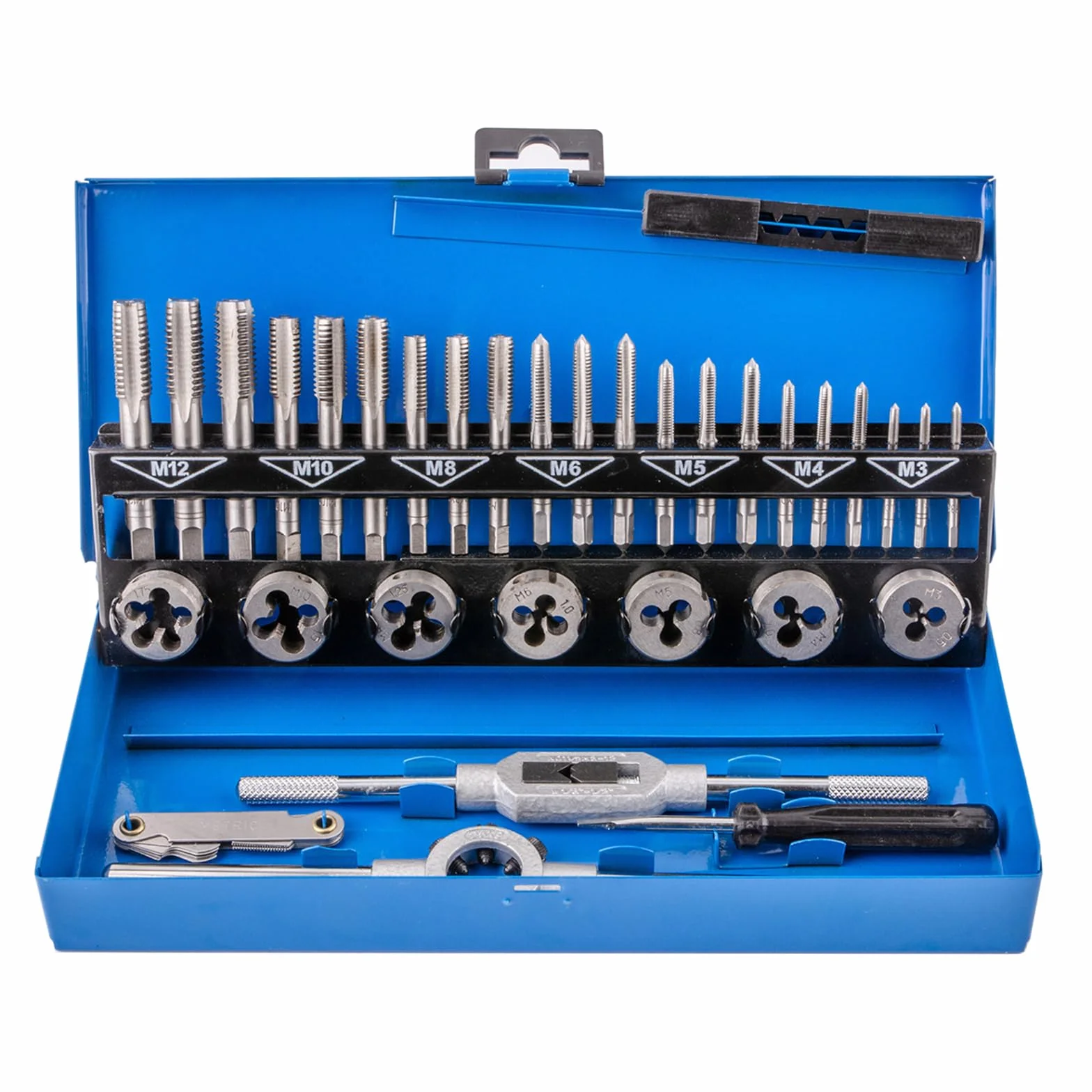 Gunpla 32 Pezzi Set Maschi e Filiera per Filettatura Metrica M3-M12, Kit Filettare in Acciaio Legato al Tungsteno