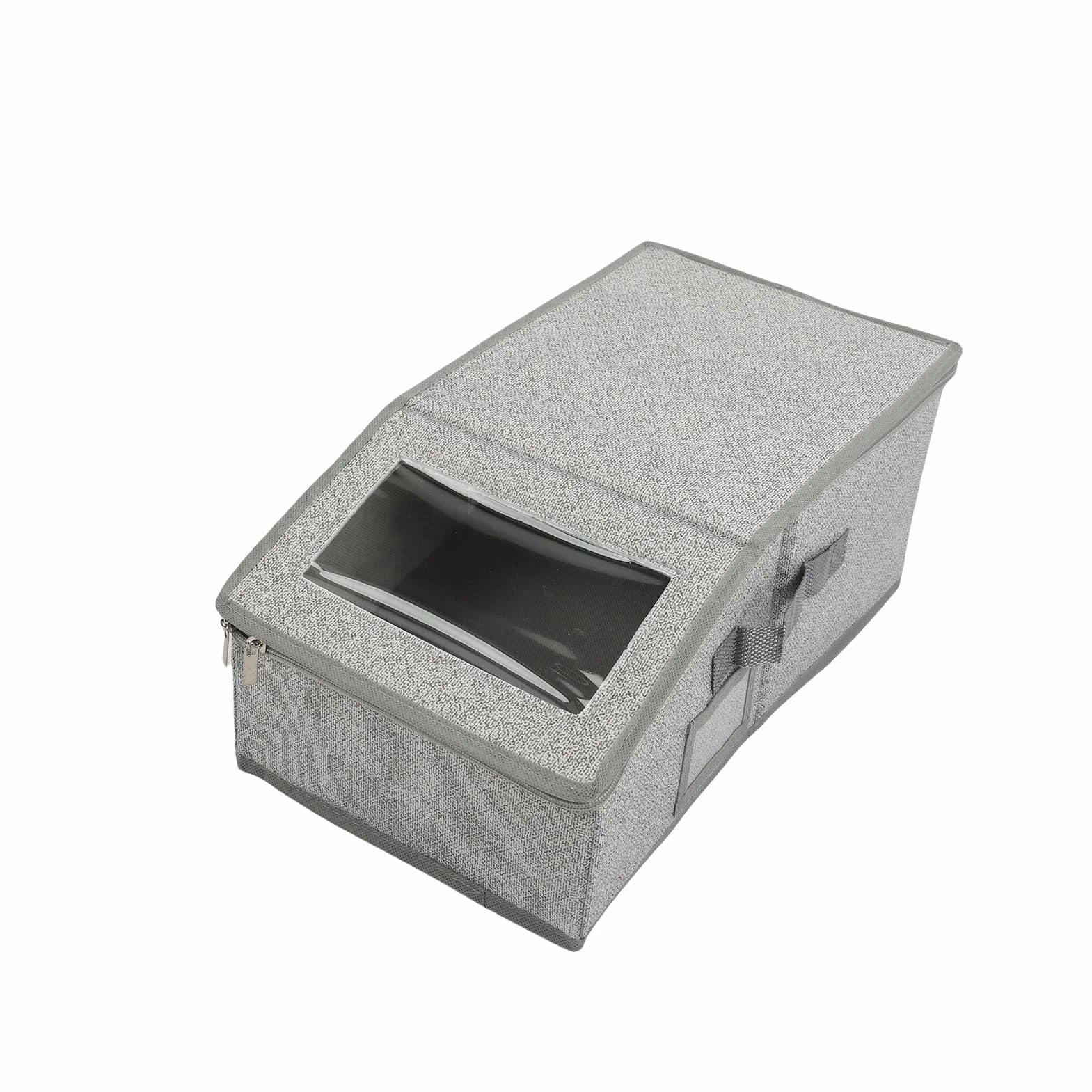 Organizzatore per Cappelli Impilabile Scatola Porta Cappelli Doppia Cerniera 12 Cappelli Tessuto Non Tessuto Grigio