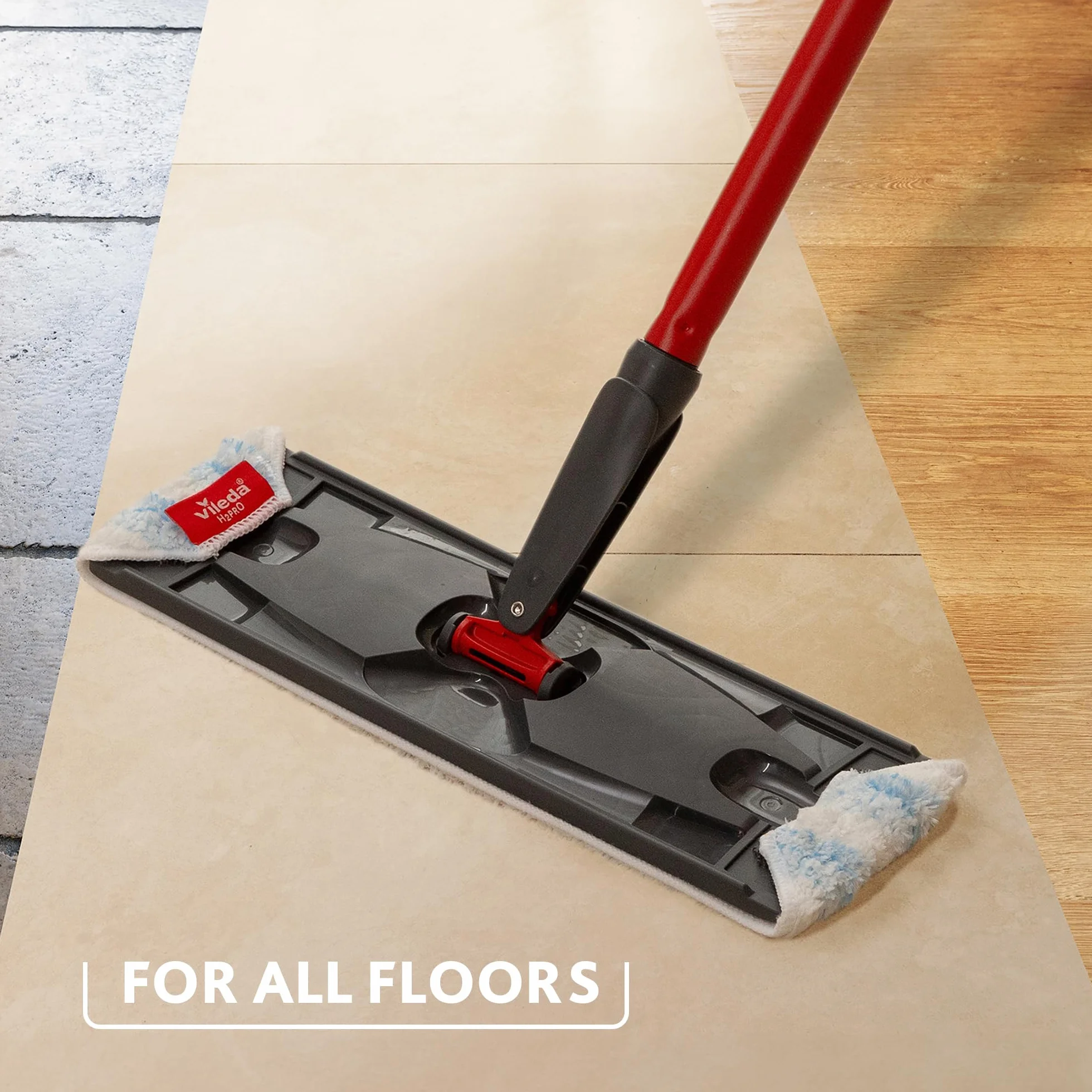 Vileda H2PrO Flat Mop Ricambio Microfibra Rimozione Sporco Ostinato Lavabile