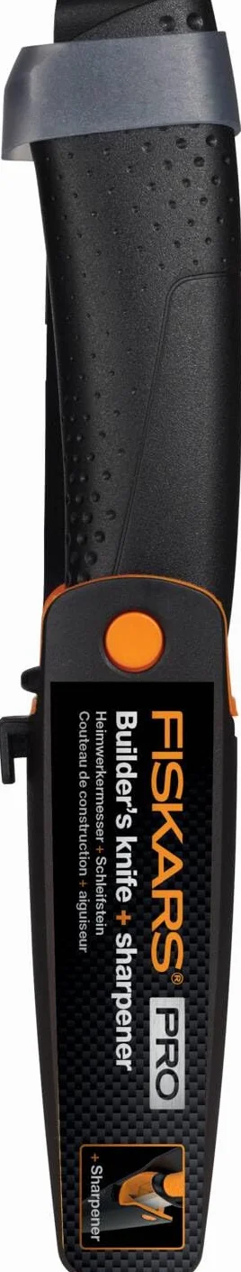 Fiskars Coltello per lavori fai-da-te, Include fodero con affilalama, Lunghezza totale: 21,1 cm, Nero, 1023617