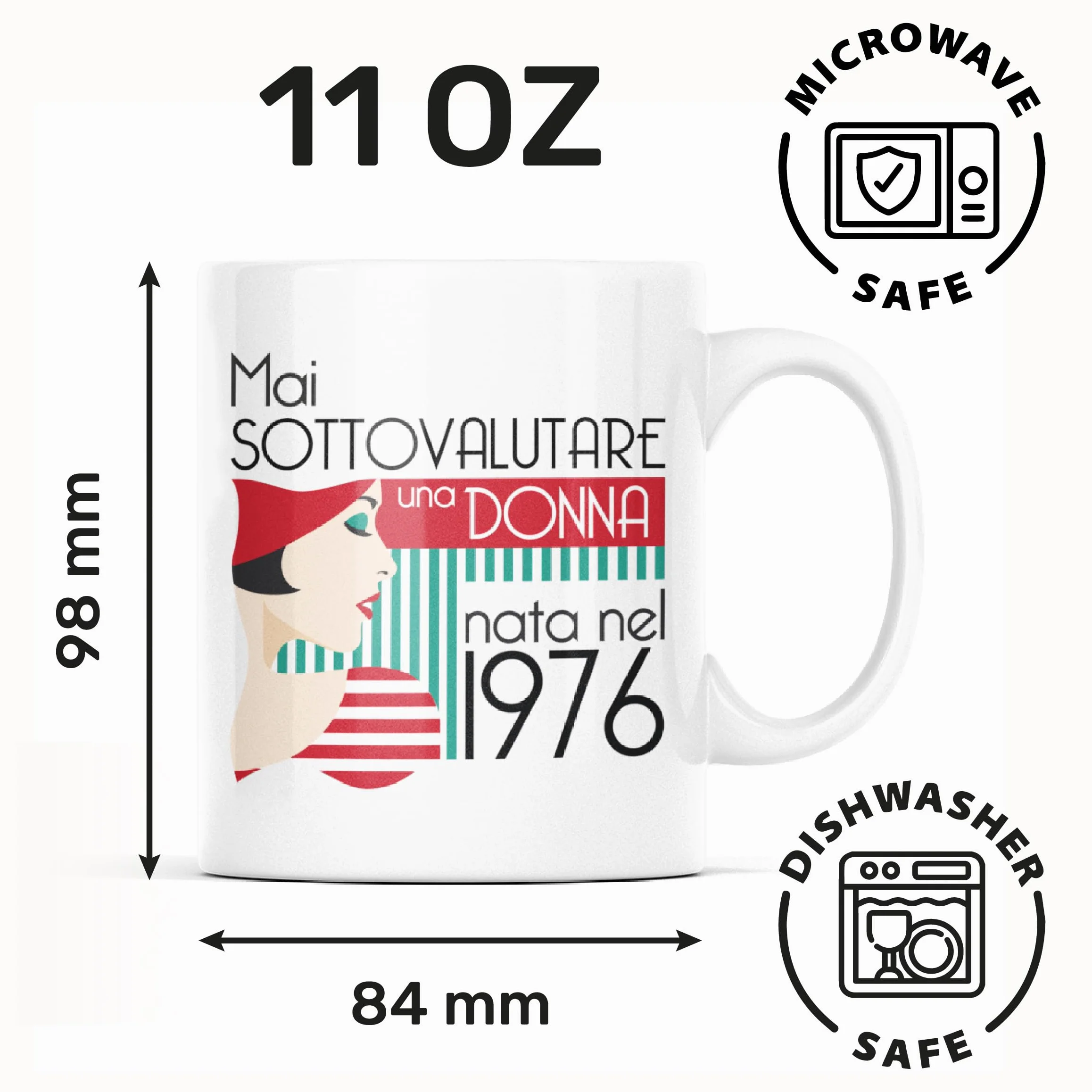 Gesar Tazza 50 Anni Donna Regalo Compleanno Idea Regalo Divertente Cinquantesimo
