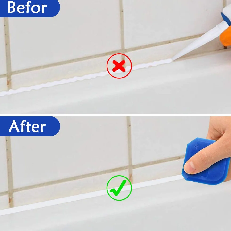 XCOZU 9 Pezzi Professionale per Fughe Kit di Spatole Sigillante Tool per Stanza da Bagno Cucina