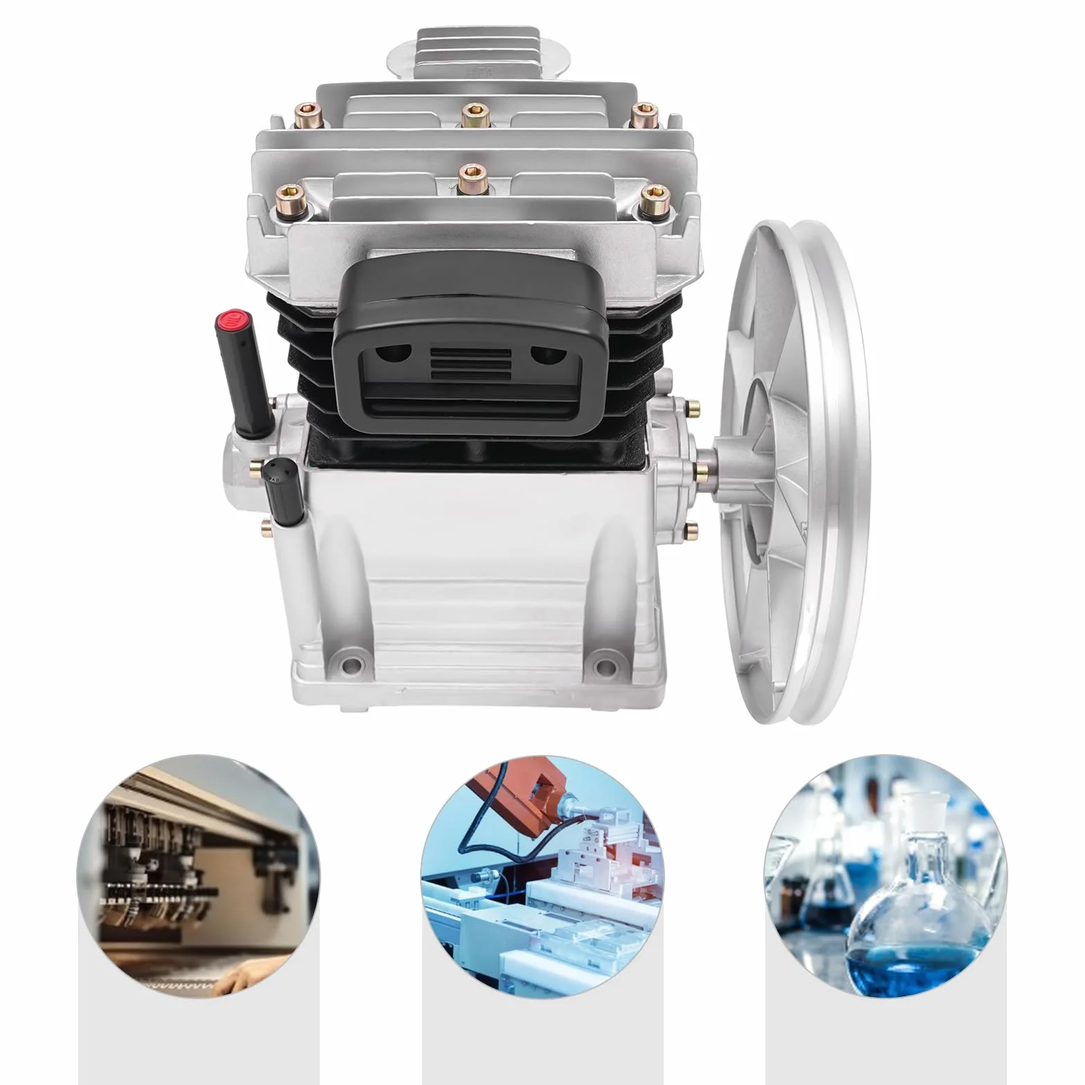 Compressore d'aria da 10 bar, 3 HP, testa della pompa, compressore a pistone con puleggia a 2 cilindri, 2065-420L, a basso rumore, 960 giri/min, cilindro, pistone, stile compressore d'aria, testa