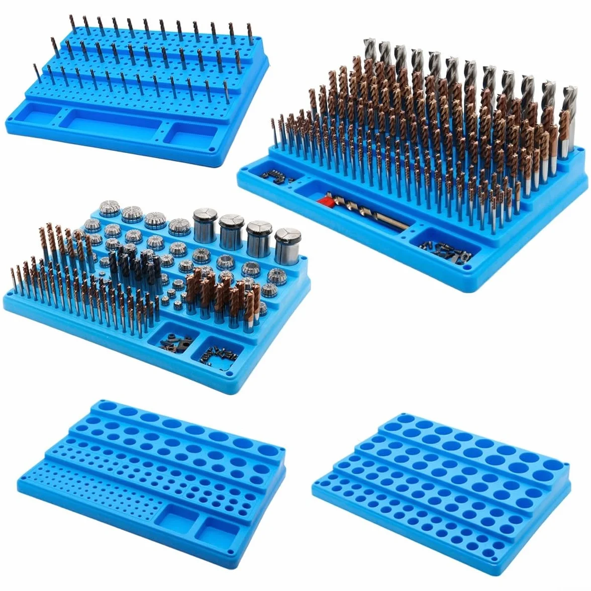 Scatola portaoggetti per punte da trapano e utensili di fresatura con 288 fori per una facile organizzazione e accesso (4-16 mm, 200 fori)