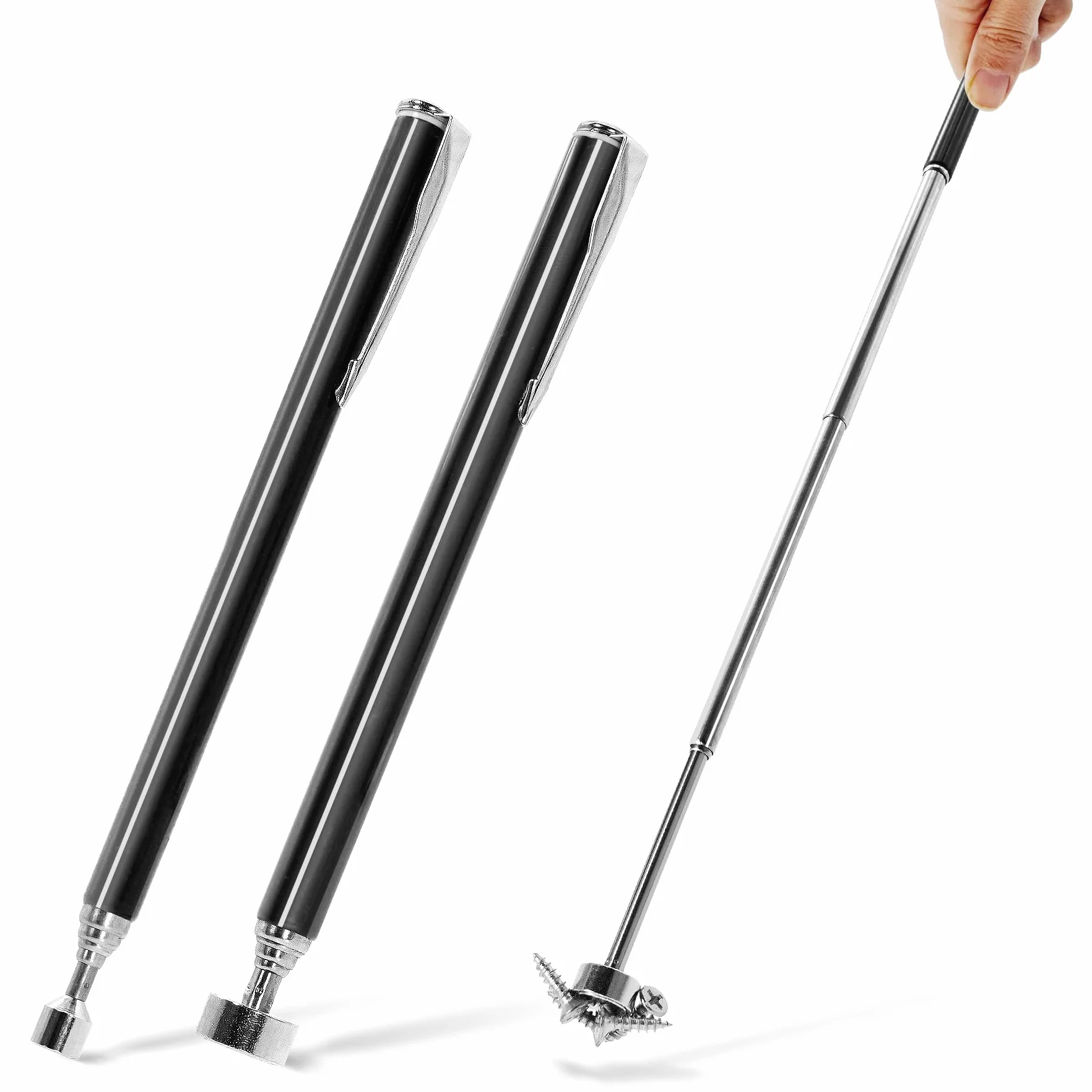 2 Raccolta Magnetico.Sollevatore Magnetico.Spazzatrici Magnetiche.Calamita Telescopica Sollevatore per Chiavi,Monete,Viti,Penne e Oggetti Metallici.Fino a 62 cm