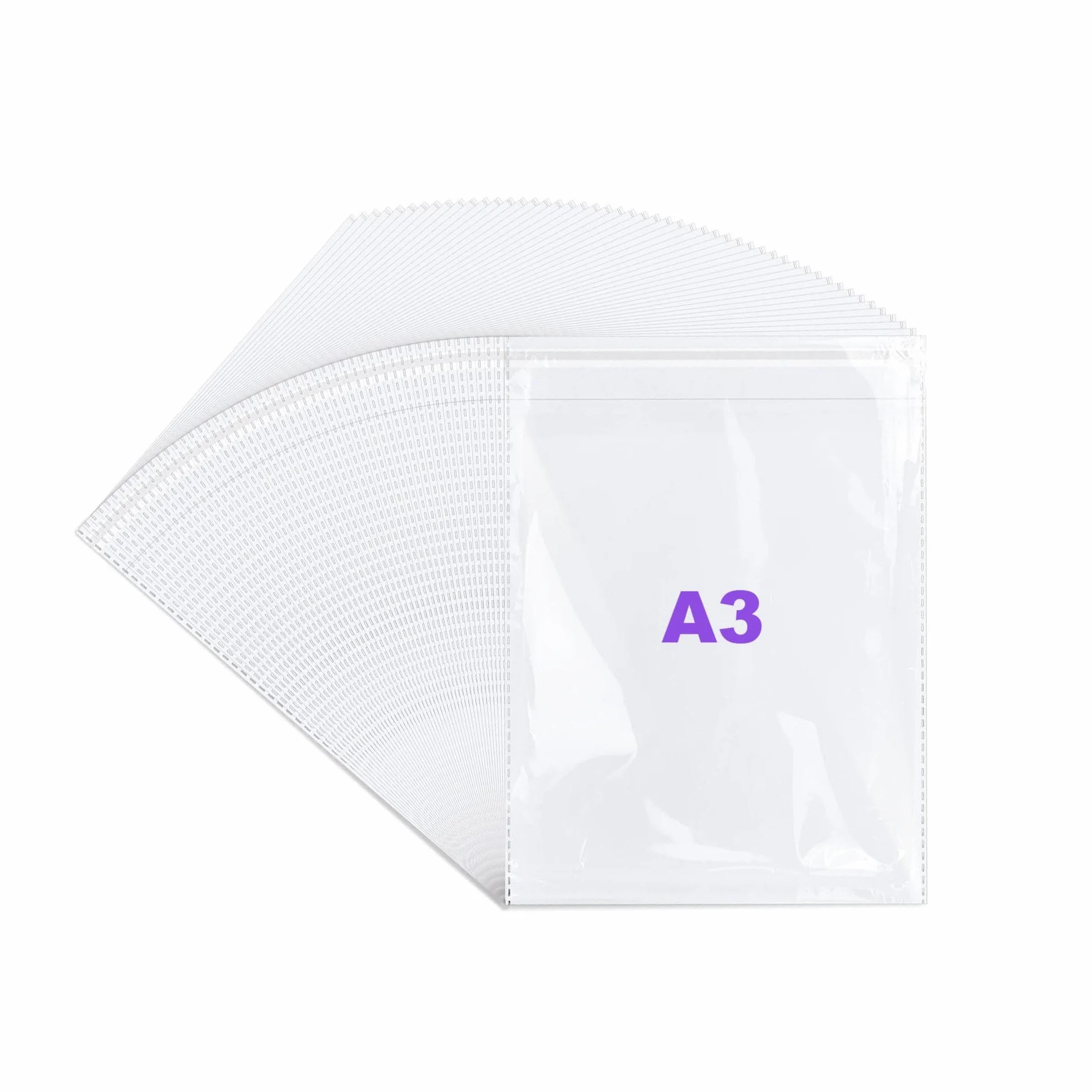 JIANTA 100 Pezzi A3 Cellophane Bags, Autosigillanti Trasparente Cellophane Sacchetti per Opere d'Arte/Foto/Cartoline/Stampe, Sacchetti per Imballaggio, Borse da Esposizione, 31cm x 46cm