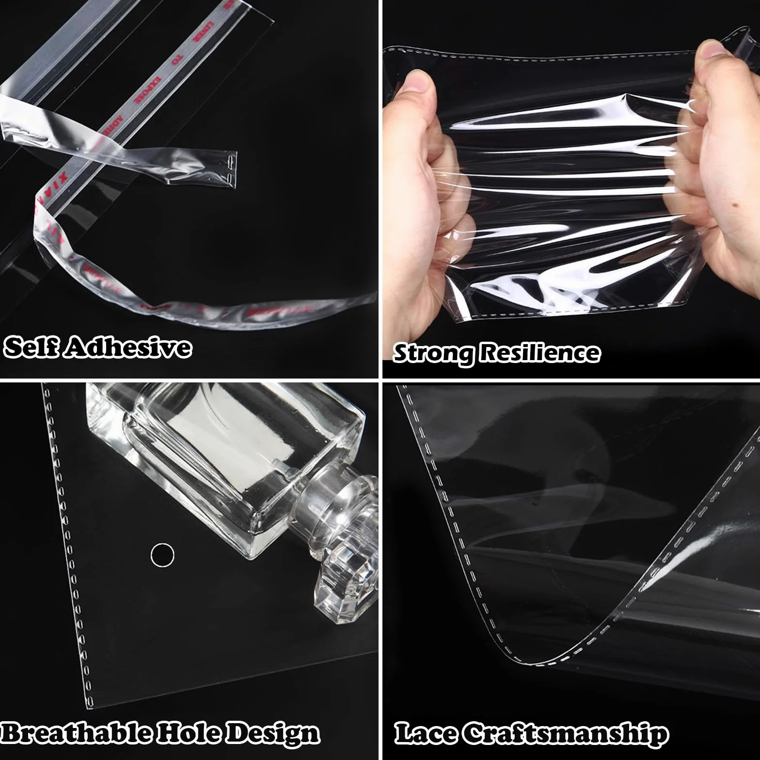 200 Pezzi Sacchetti di cellophane Trasparente Involucri Autoadesivi Aigillanti Piatto OPP Plastica Alimenti Sacchetto per Confetti Gioielli Regalo Caramella (11x24cm)