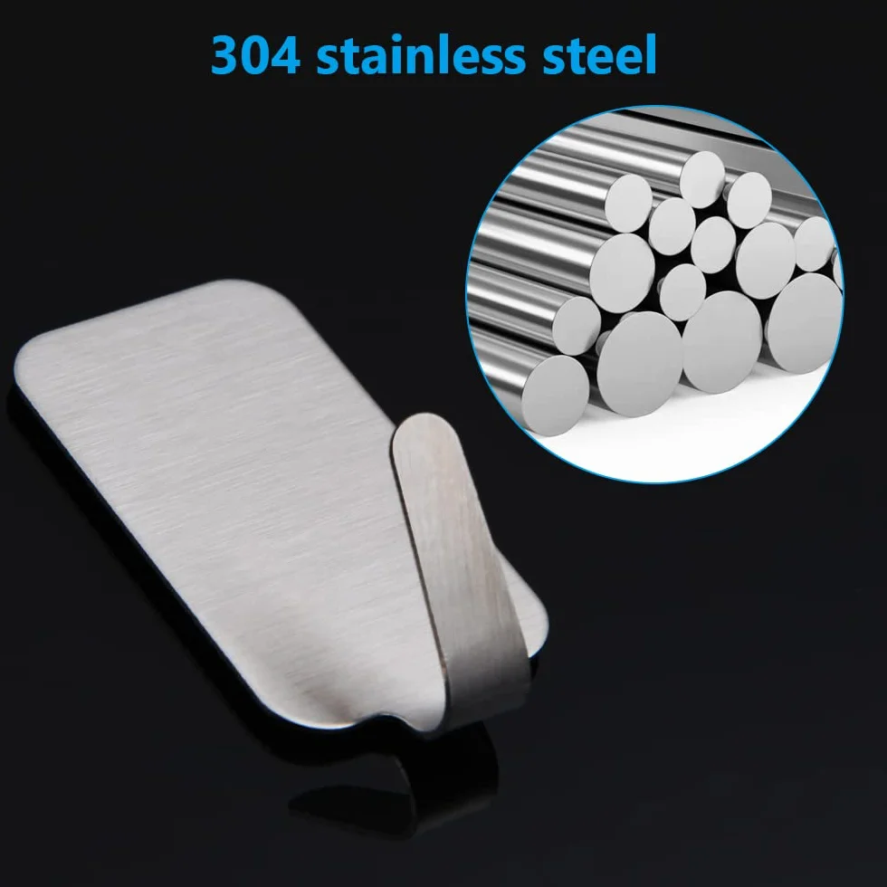 Flintronic Ganci Autoadesivi in Acciaio Inossidabile 14 PCS per Impieghi Pesanti, Impermeabili Senza Chiodi