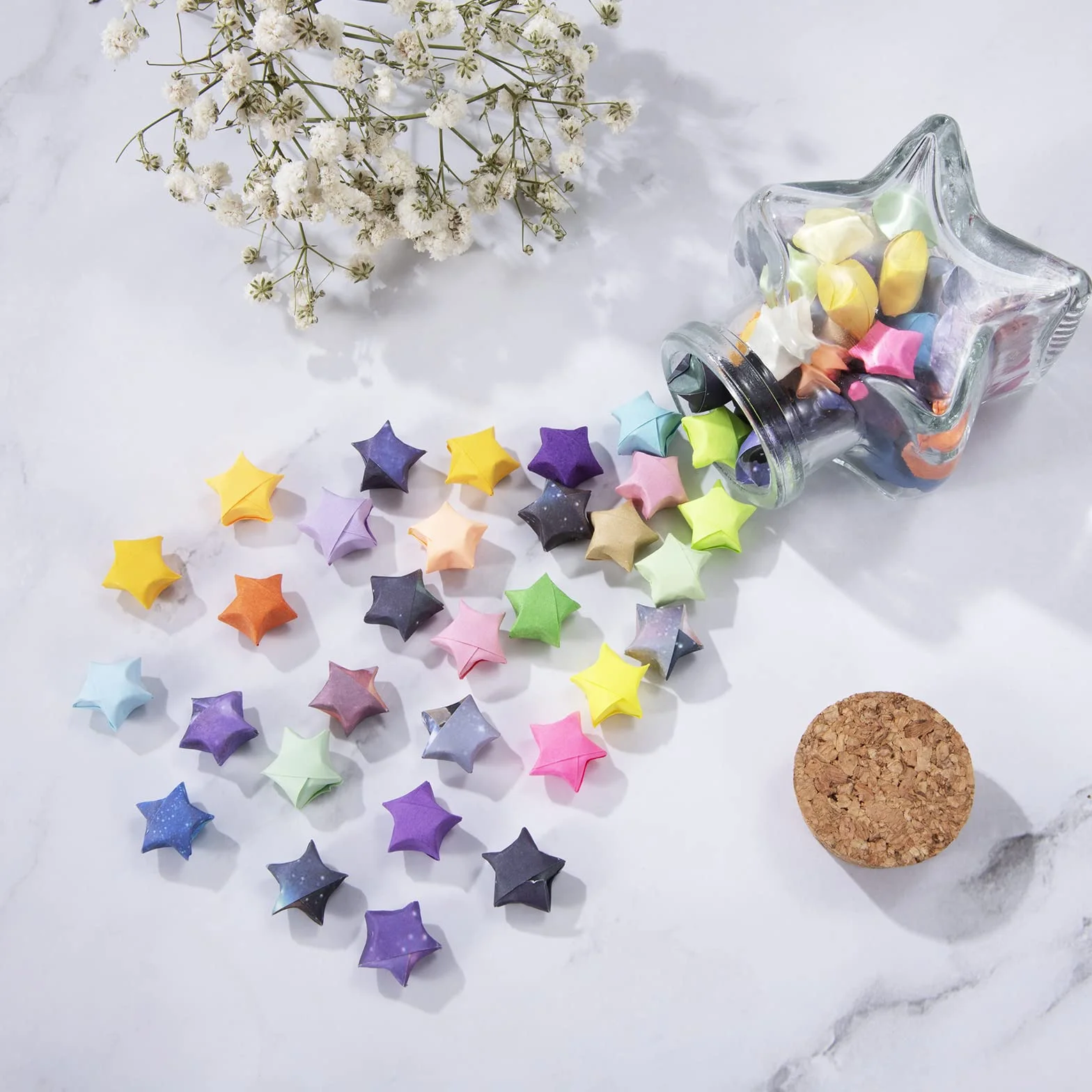 Carta per Stelle Origami Modello Cielo Stellato Arcobaleno 1100 Fogli