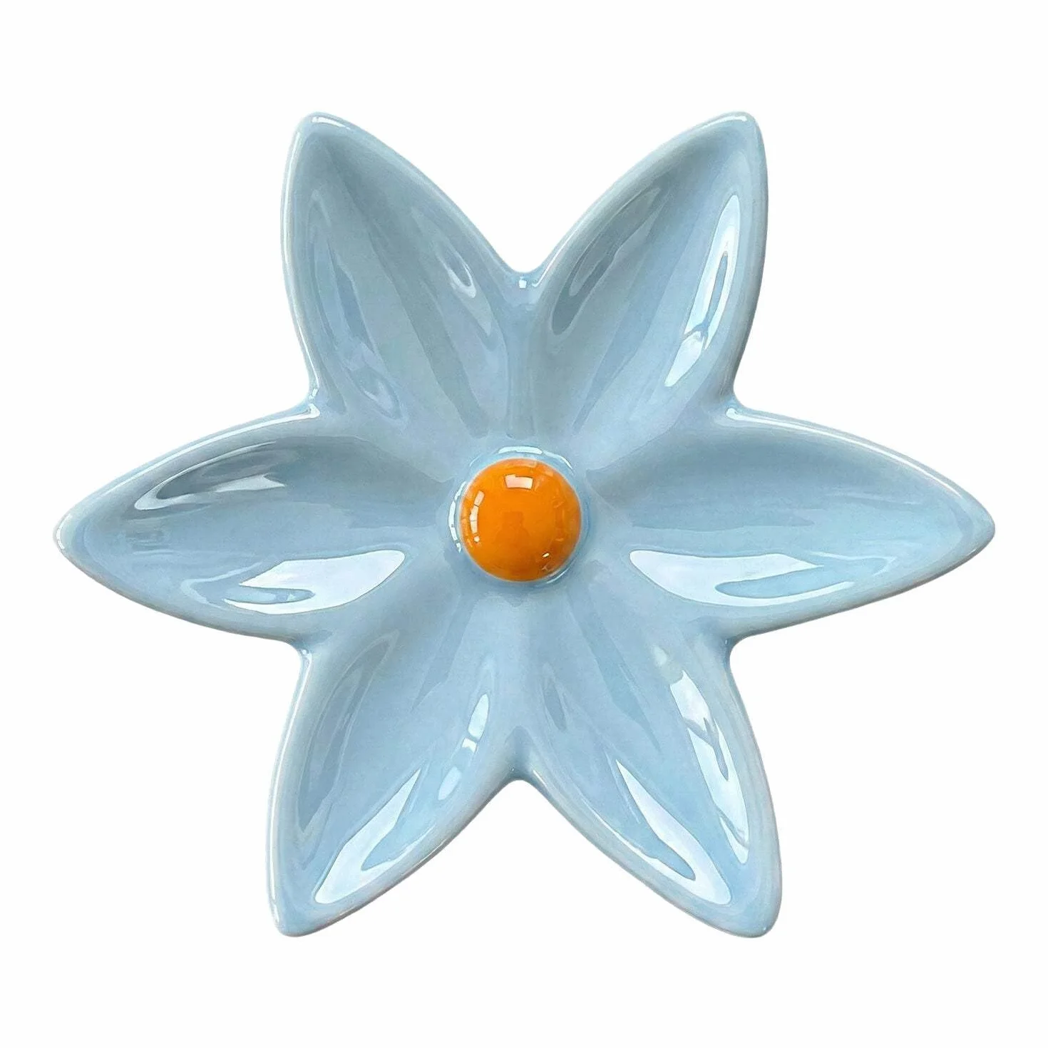 Fiore di Ninfea Appendino Azzurro in Ceramica per Radiatore, Portasciugamani a Forma di Fiore, Made in Italy