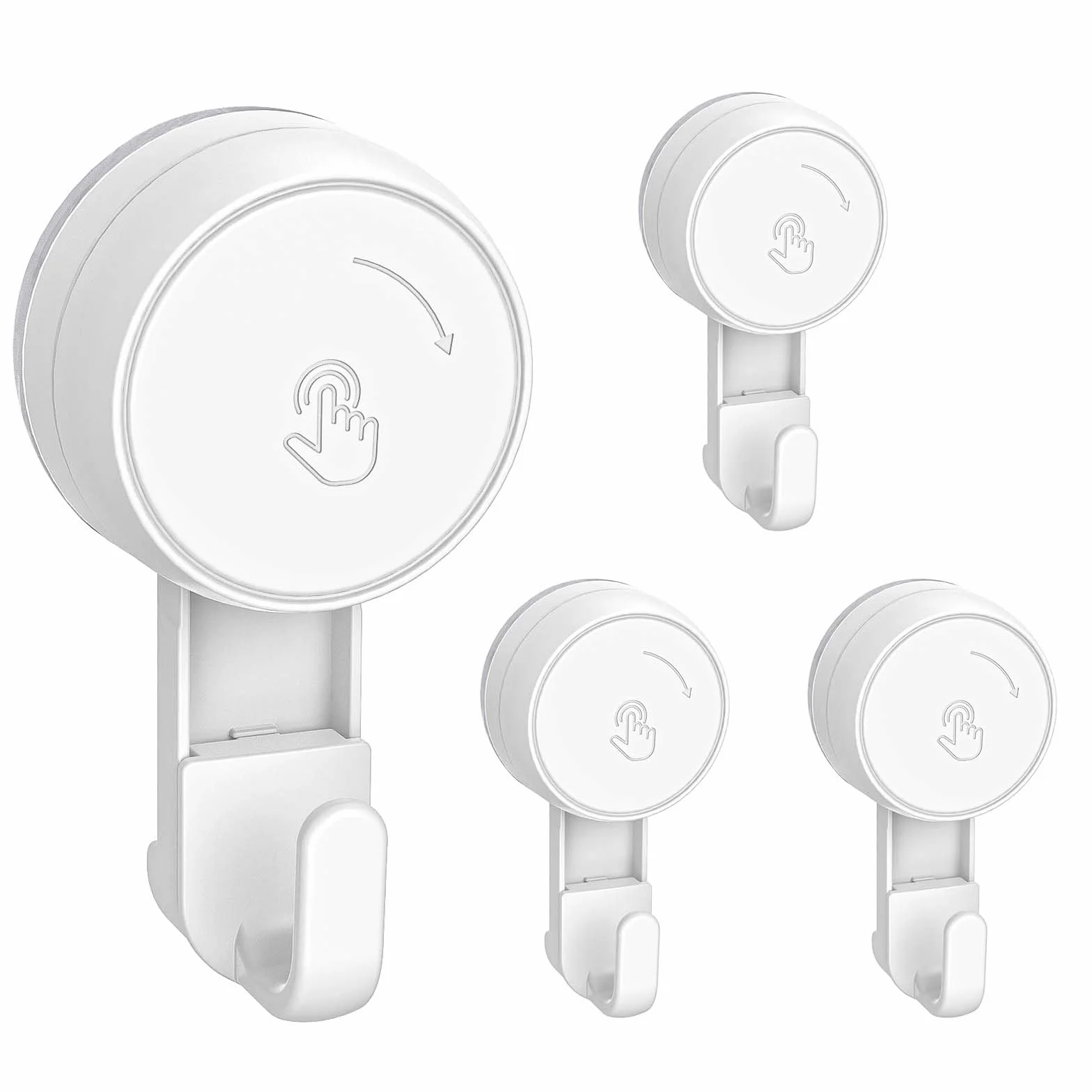 Ganci a Ventosa in Plastica 5KG Bianco, Gancio a Parete Forte, Porta Asciugamani da Bagno Impermeabile