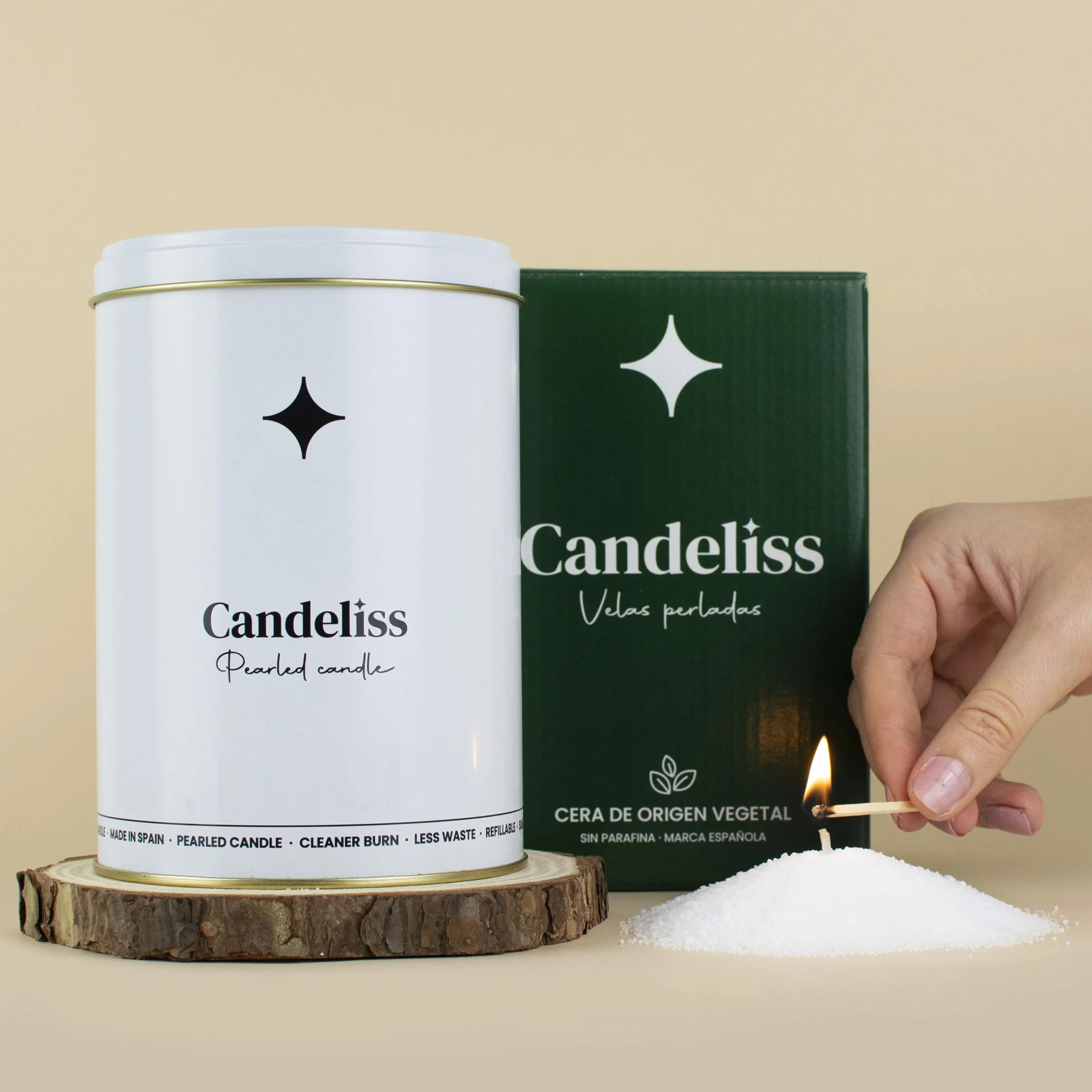CANDELISS Kit per Candela di Sabbia 0,5kg. Granelli di cera sabbia per candele in polvere di candela perle a granelli Pearled candle pearls sand wax candle Candele perlate decorative (Premium)
