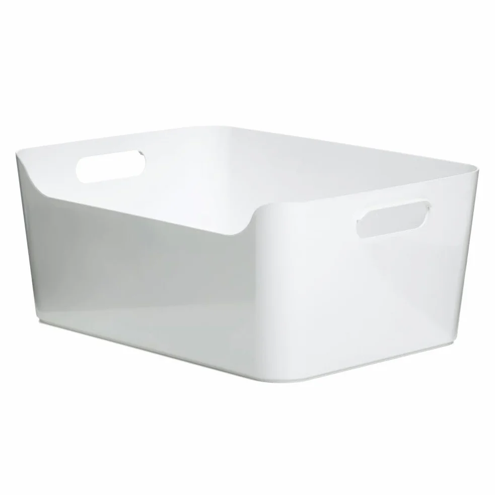 TATAY Cestino Portaoggetti 10 L Basic Plastica Resistente Senza BPA 34,5x25x14,5 cm Bianco