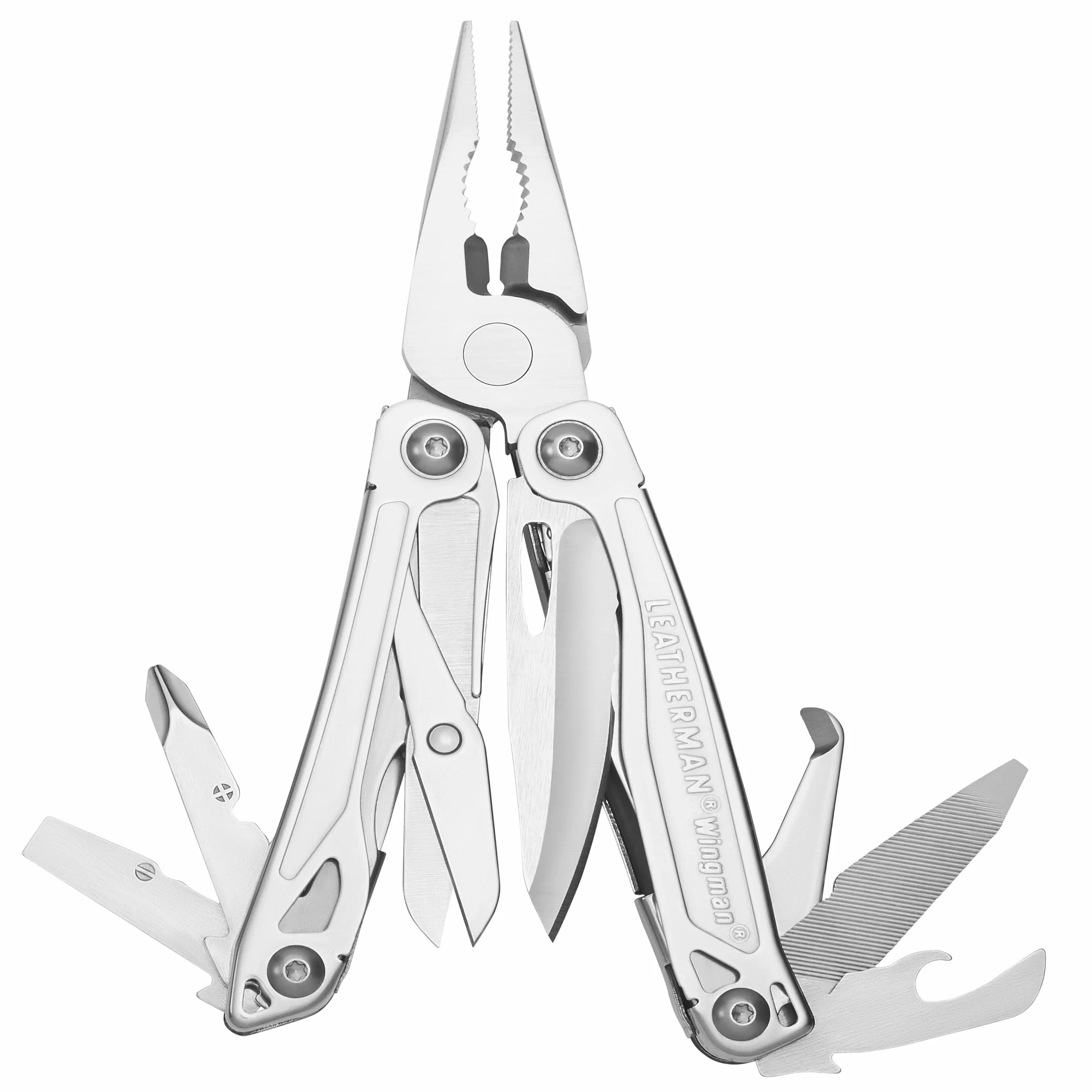 Leatherman Wingman Multiutensile - 14 Utensili con sistema di sicurezza - Acciaio Inossidabile