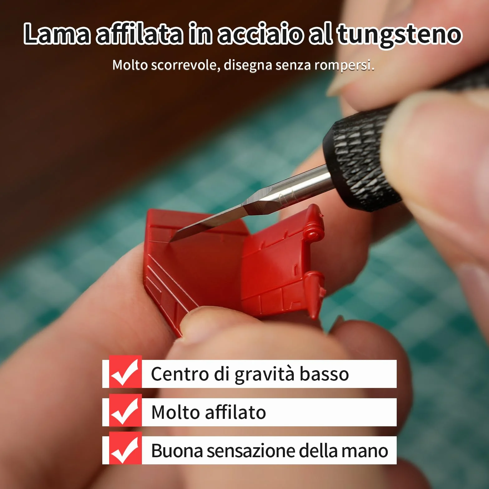 Model Scriber, Line Scriber con lame in acciaio al tungsteno, strumento per tracciare modelli per hobby di modellismo, modelli in plastica, linee incise intagliate in resina GK (0,1 MM)