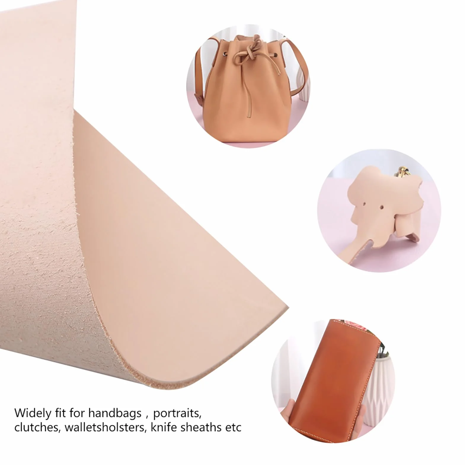 Pelle naturale conciata al vegetale, vera pelle di cowskin genuina marrone per portafoglio cintura scarpe fare fai da te cucito (2,0 di spessore 20 x 20 cm)