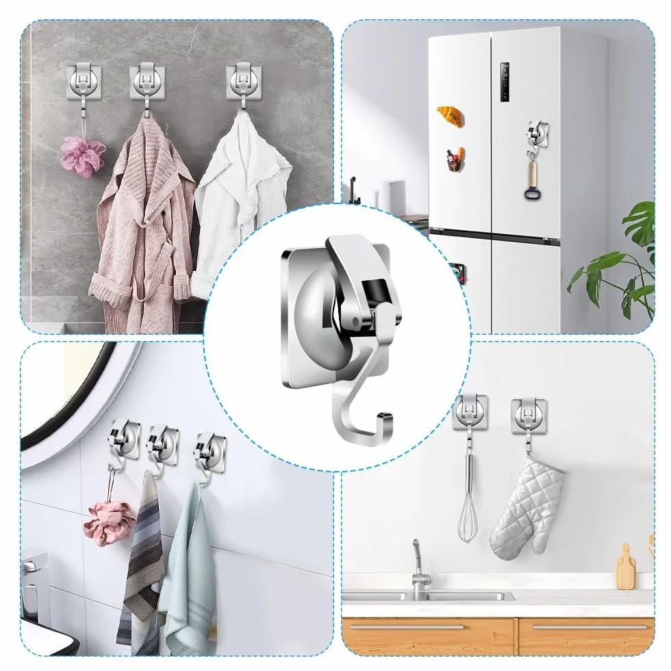 Ganci a Ventosa per Bagno Resistenti, 3 Pezzi Gancio Ventosa Forte Senza Foratura Ganci Muro per Appendere Porta Ventosa Ganci Portasciugamani con Ventosa Ganci per Asciugamani Ventosa Doccia Cucina