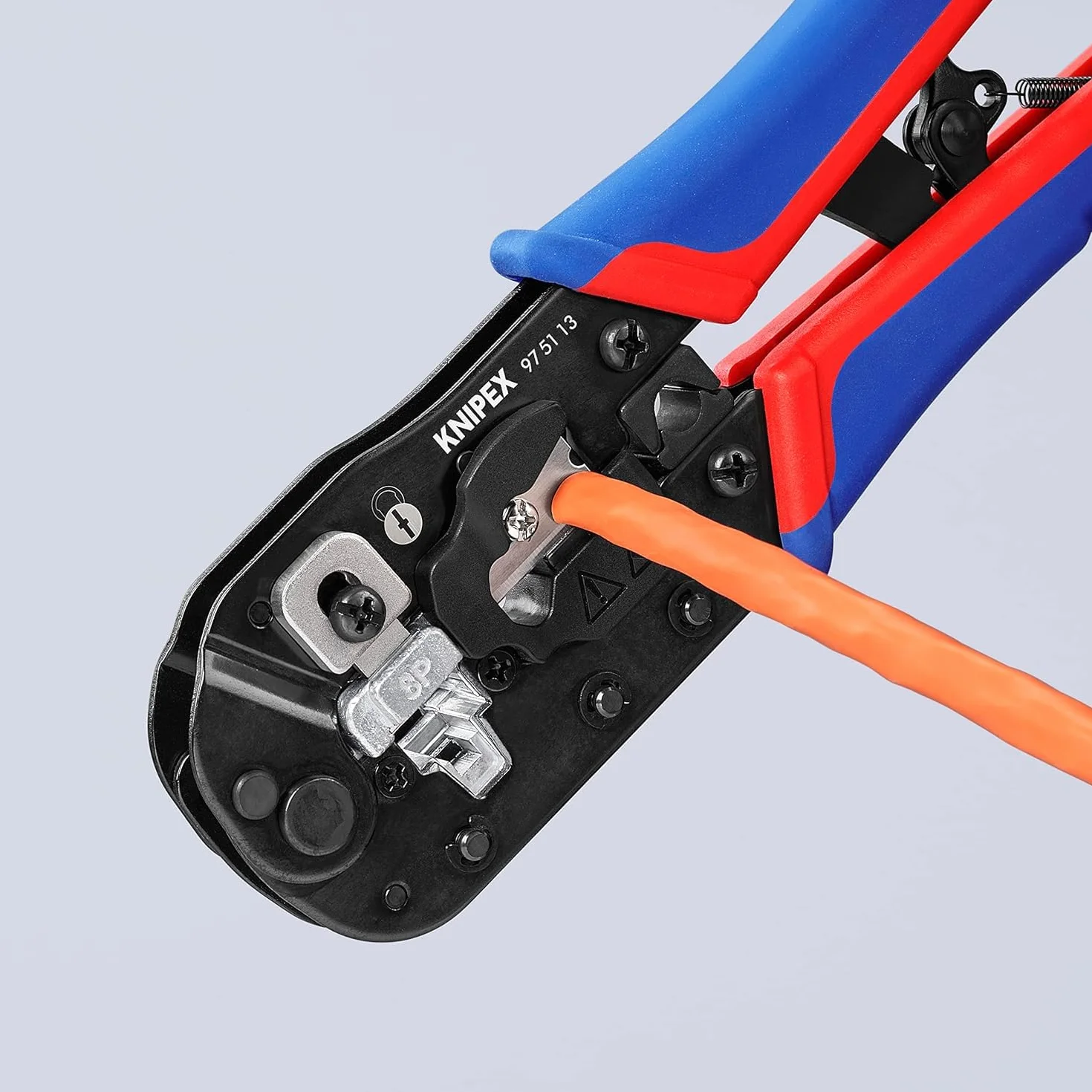 KNIPEX Crimpatrice per connettori tipo western RJ45 con impugnature multicomponente 190 mm, 97 51 13