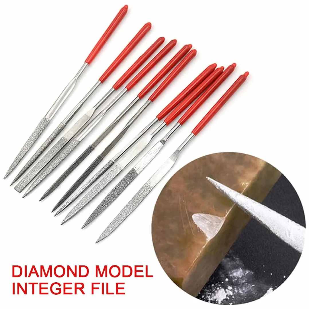 HAGNA Set Di 10 Mini Lime Diamantate Per Modellismo Con Una Spazzola,Accessori Per Stampanti 3D Per Legno, Gioielli, Metallo, Pietra,Per La Pulizia