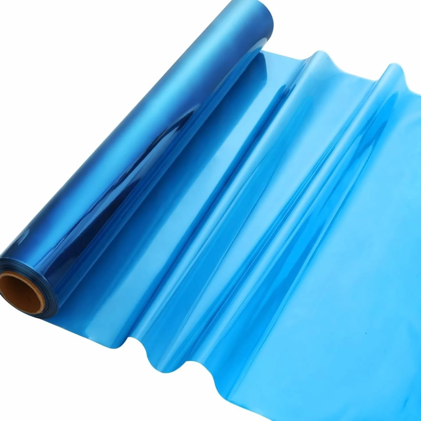 Rotolo di Blu Cellophane Trasparente, 40cm x 30m Involucro di Cellophane 2,5 mil Cellophane Blu Trasparente Cellophane Colorato Carta per Fiorist, Artigianato,Bouquet di Fiori