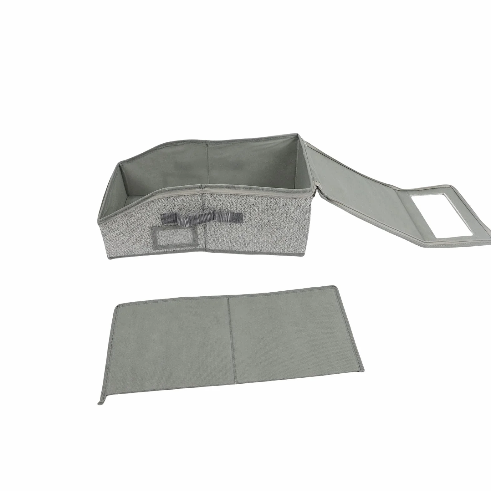 Organizzatore per Cappelli Impilabile Scatola Porta Cappelli Doppia Cerniera 12 Cappelli Tessuto Non Tessuto Grigio