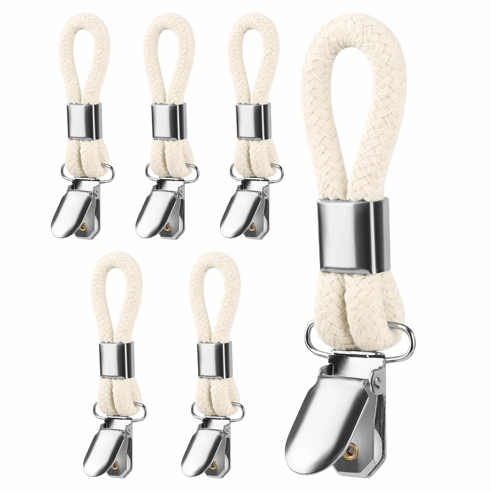 Ganci per asciugamani senza cuciture 6 mollette clip con passanti