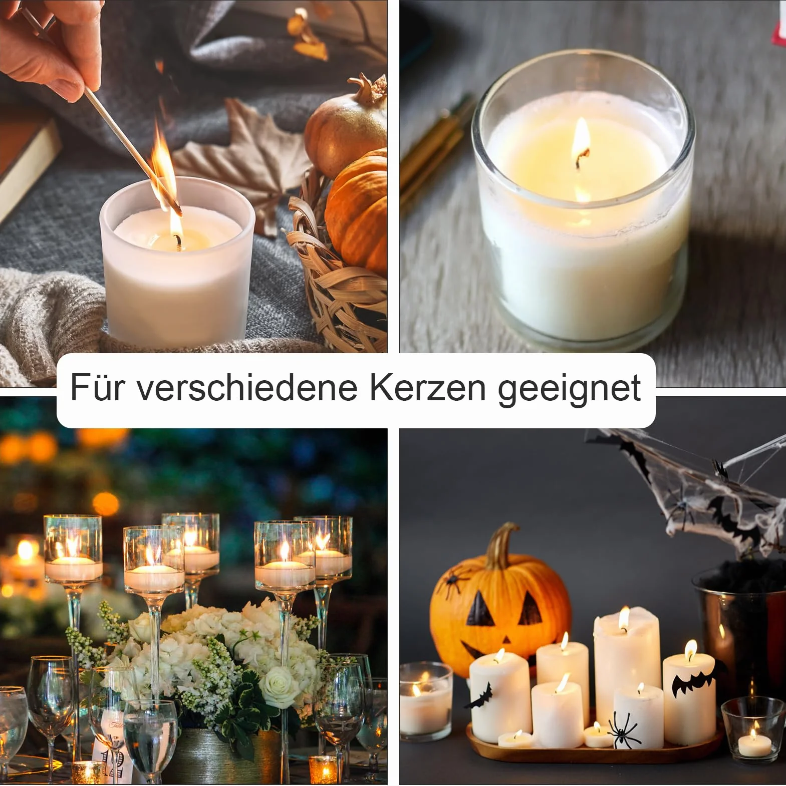 Stoppino per Candele in Cotone - 61 m, Intrecciato Senza Fumo per Produzione di Candele Profumate Fai da Te