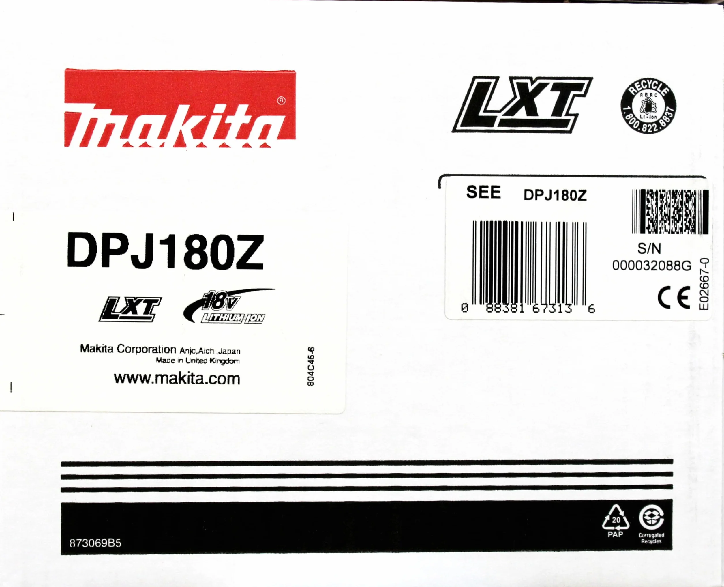 Makita DPJ180Z - Fresa per Scanalatura 18V litio 100mm