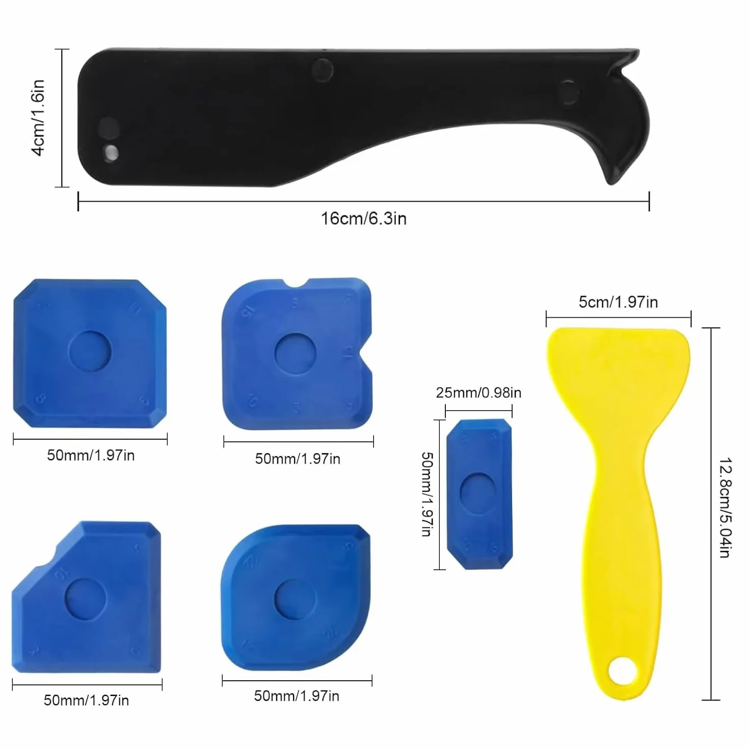 12 Pezzi Set Strumenti in Silicone per Stuccatura, Silikonabzieher e Fugenabzieher per Cucina, Bagno e Resina Acrilica, Rimuovi e Leviga Silicone con Facilità"