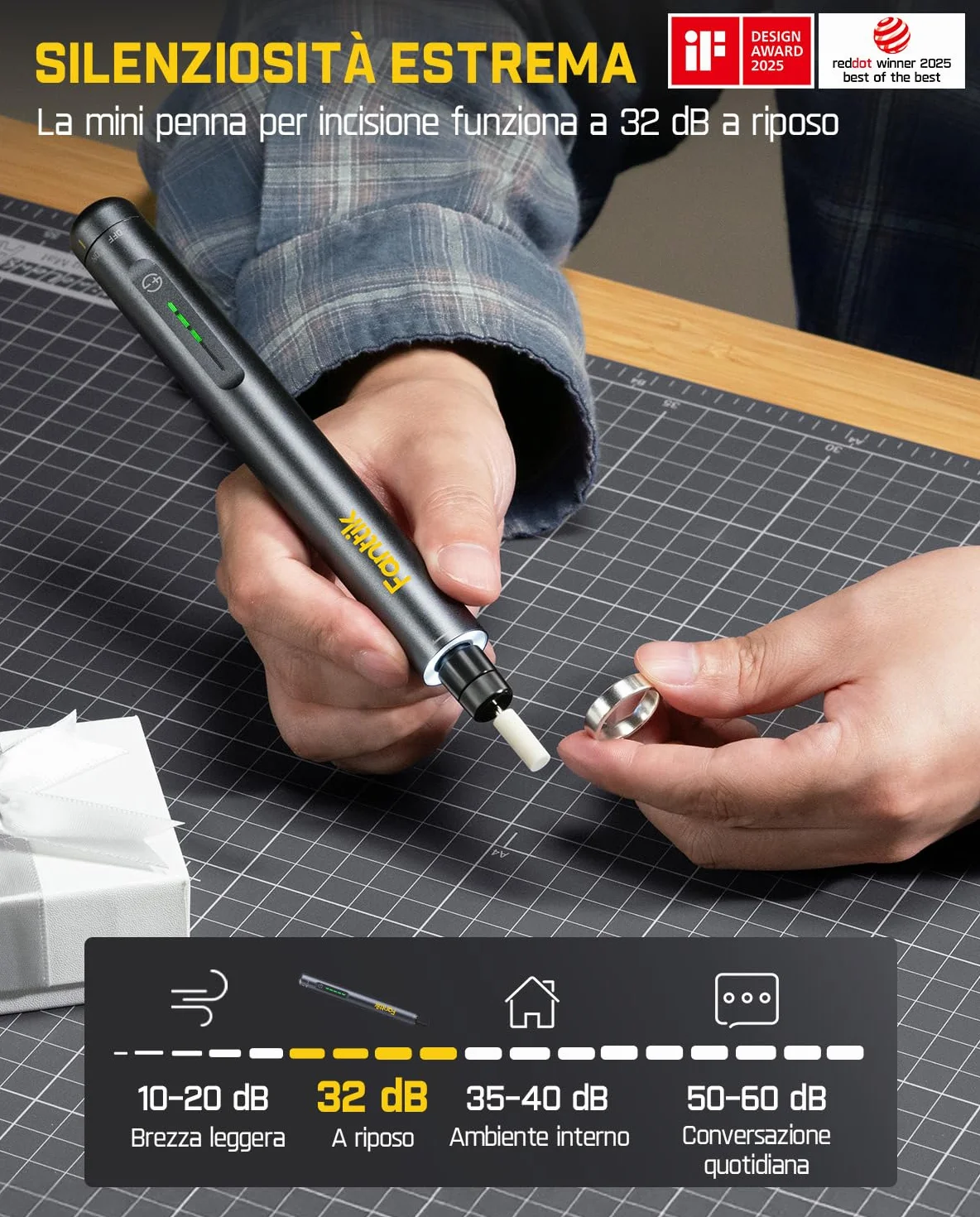 Fanttik F2 Master Mini Trapano Elettrico, Motore NeoPulse 25000 Giri/Min, 5 Velocità, 35 Accessori, Penna per Incisione