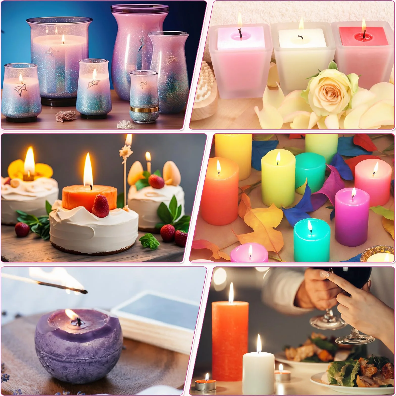 Cera per candele, 10 colori, colorante liquido, per cera di soia, api, paraffina, palma, gel