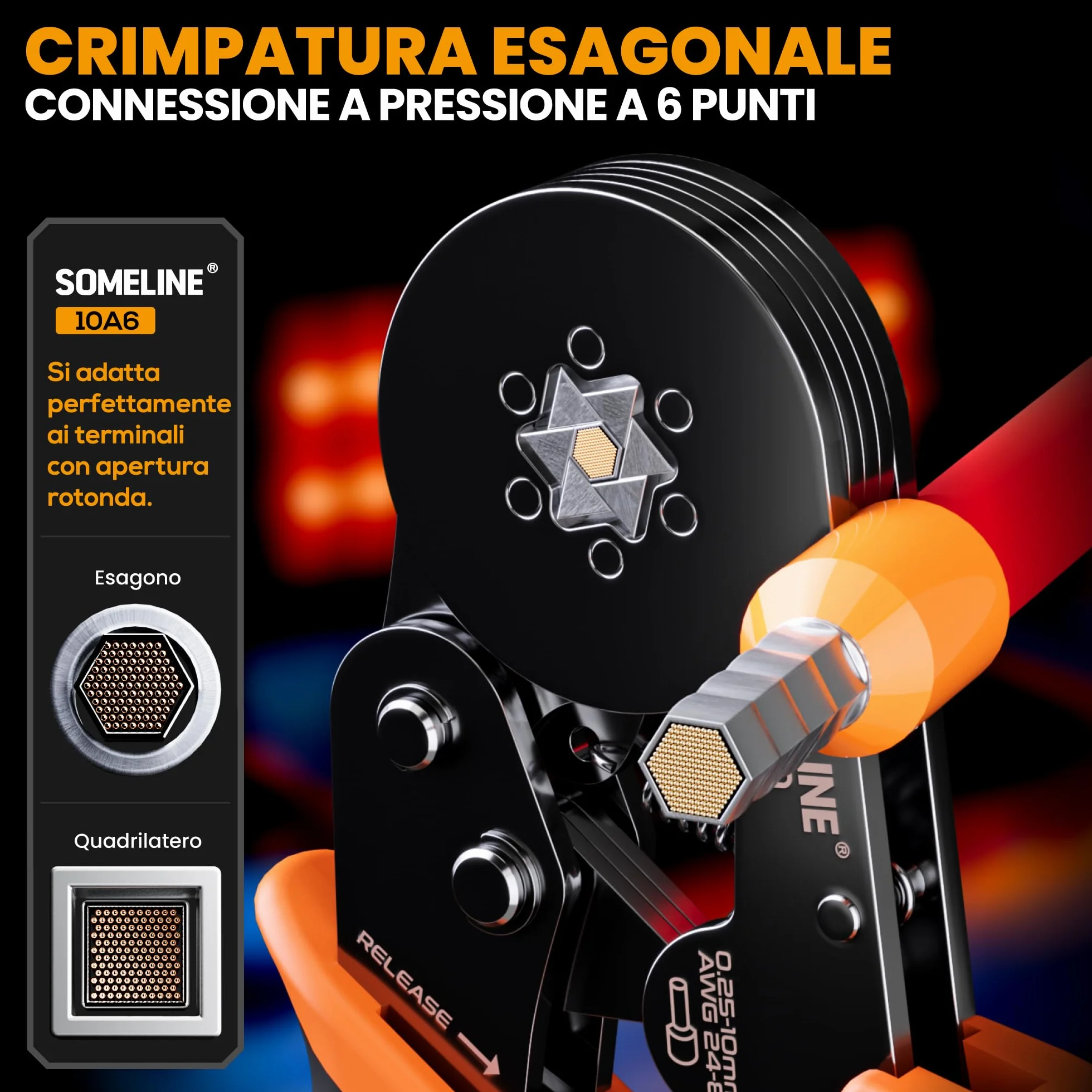 SOMELINE Set di Puntalini, 21 Tipi [0,25-10mm²] Capicorda Elettrici a Crimpare, Crimpatrice Puntalini Esagonale, Pinza Crimpatrice Capicorda, Pinza Capicorda, Attrezzi Elettricista, Kit Elettricista