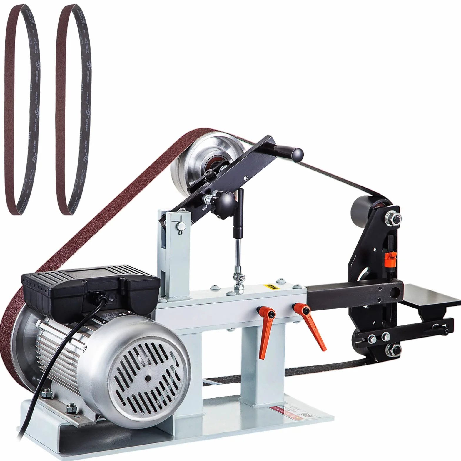 VEVOR Levigatrice Elettrica a Nastro 1,5KW, Smerigliatrice a Nastro Velocità 2800r/min, Levigatrice a Nastro con Diversi Tipi di Rettifica, per Lucidatura di Utensili, Metalli, Legno, Acrilico