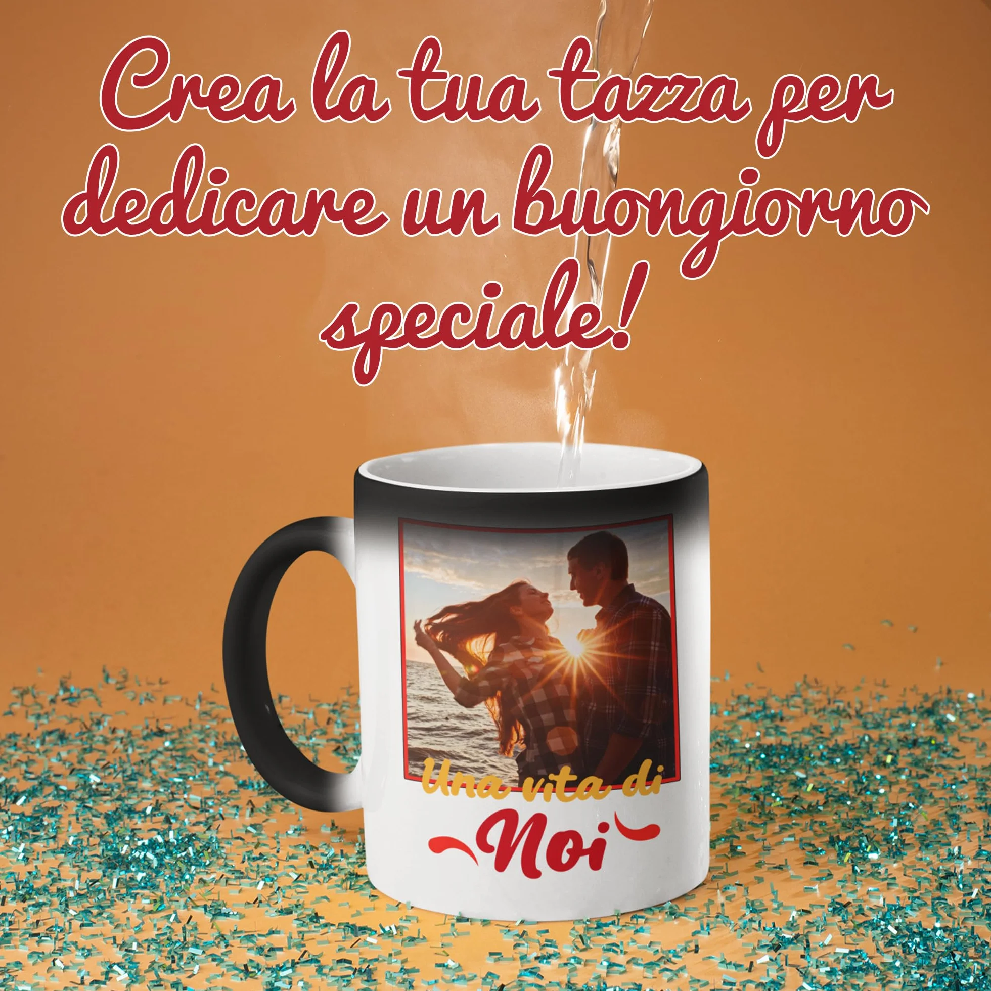 Tazza Magica Personalizzata con Foto, Testo e Logo - Mug in Ceramica Stampa Personalizzabile - Idea Regalo Uomo e Donna - Made in Italy