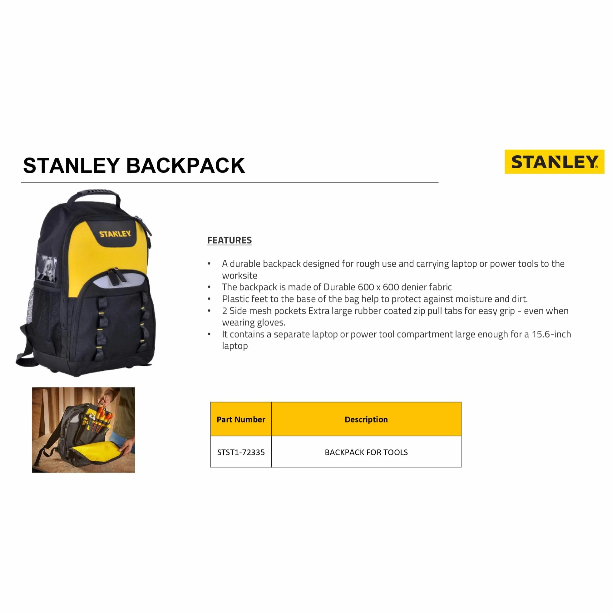STANLEY, Zaino porta utensili Junior. STST1-72335