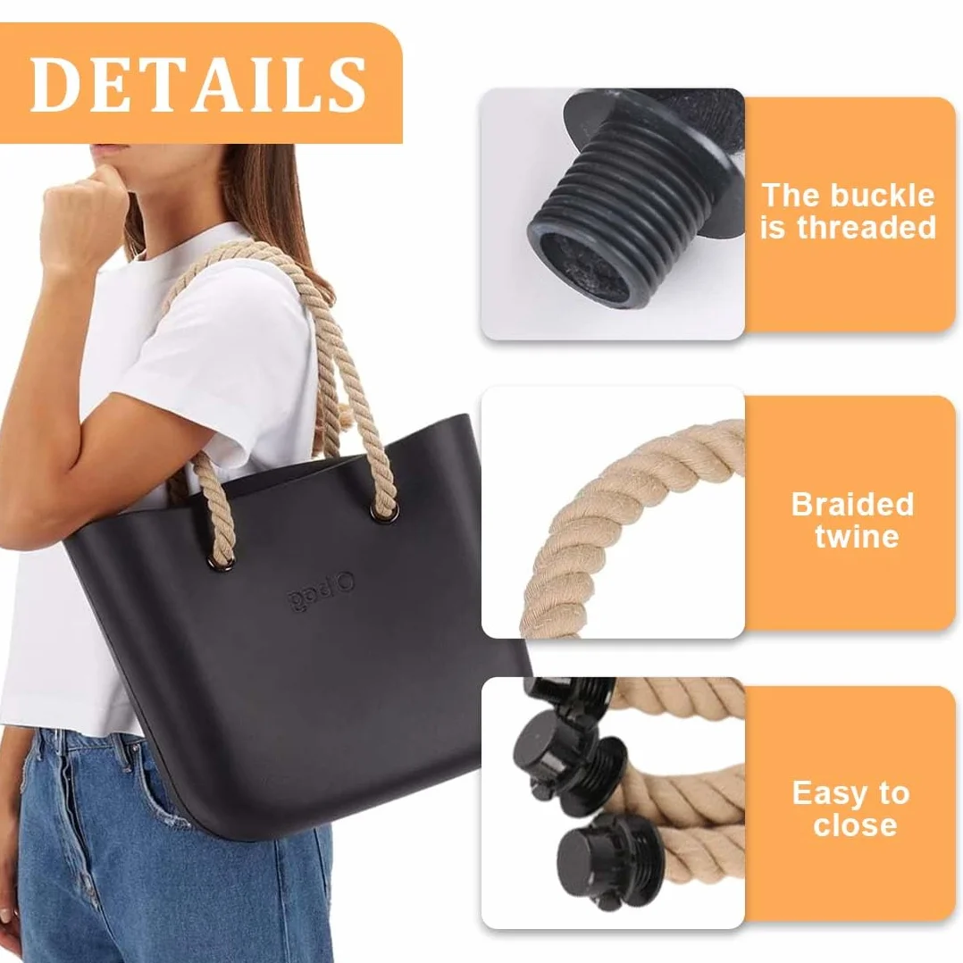 GXGM 2 maniglie di ricambio per borsa da spiaggia, manici lunghi classici, maniglia di ricambio, manico in corda, maniglie per borsa o bag, accessori da donna
