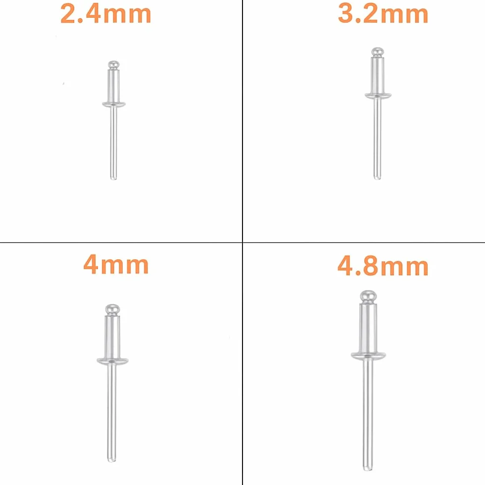 Rivettatrice Manuale Professionale in Acciaio con 4 Adattatori 2.4-4.8 mm