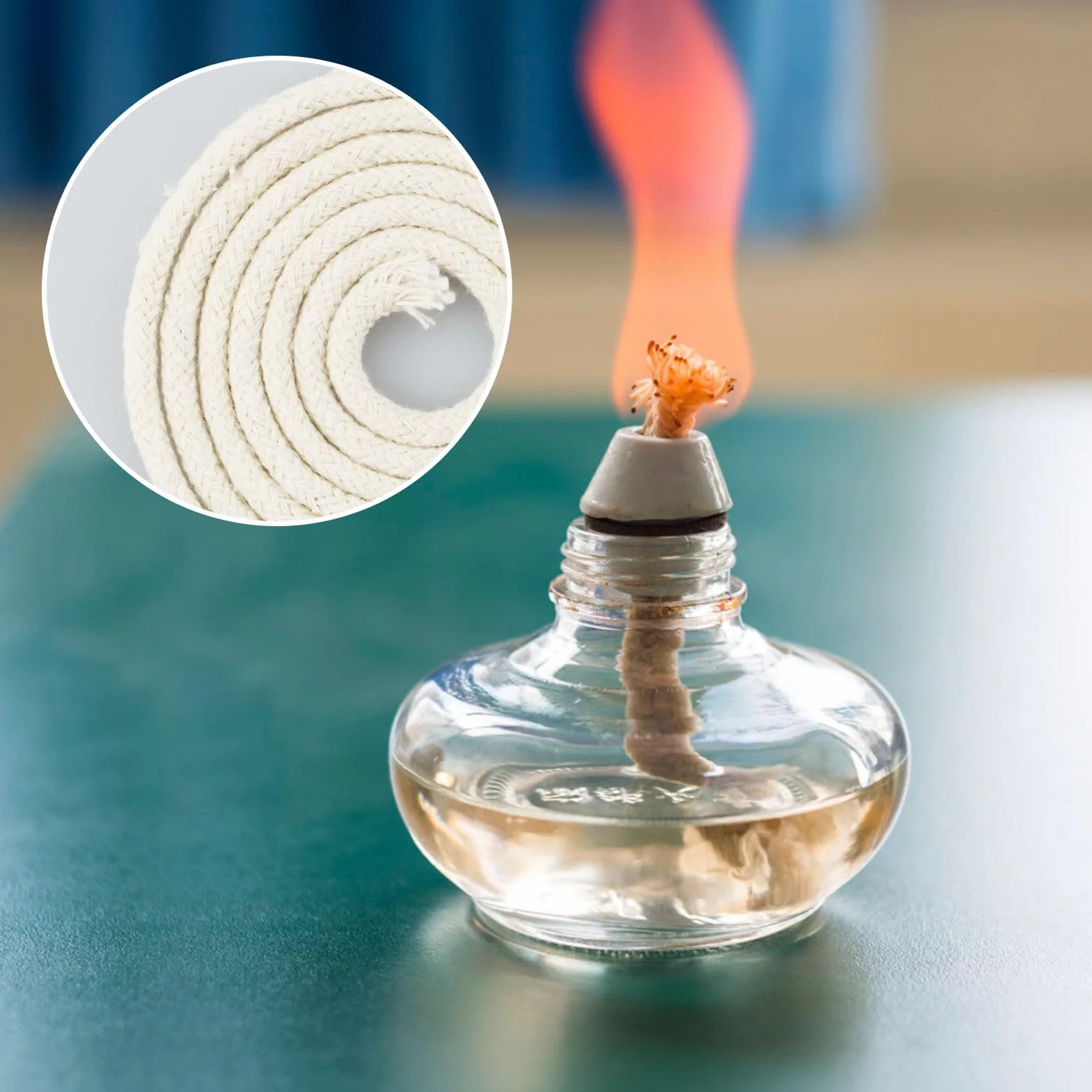 3 metri per lampade ad olio, stoppino da 4 mm, stoppino per candele intrecciato in cotone, stoppino per candele per lampade ad olio e candele, fai da te, produzione artigianale di candele, 100 cm*2