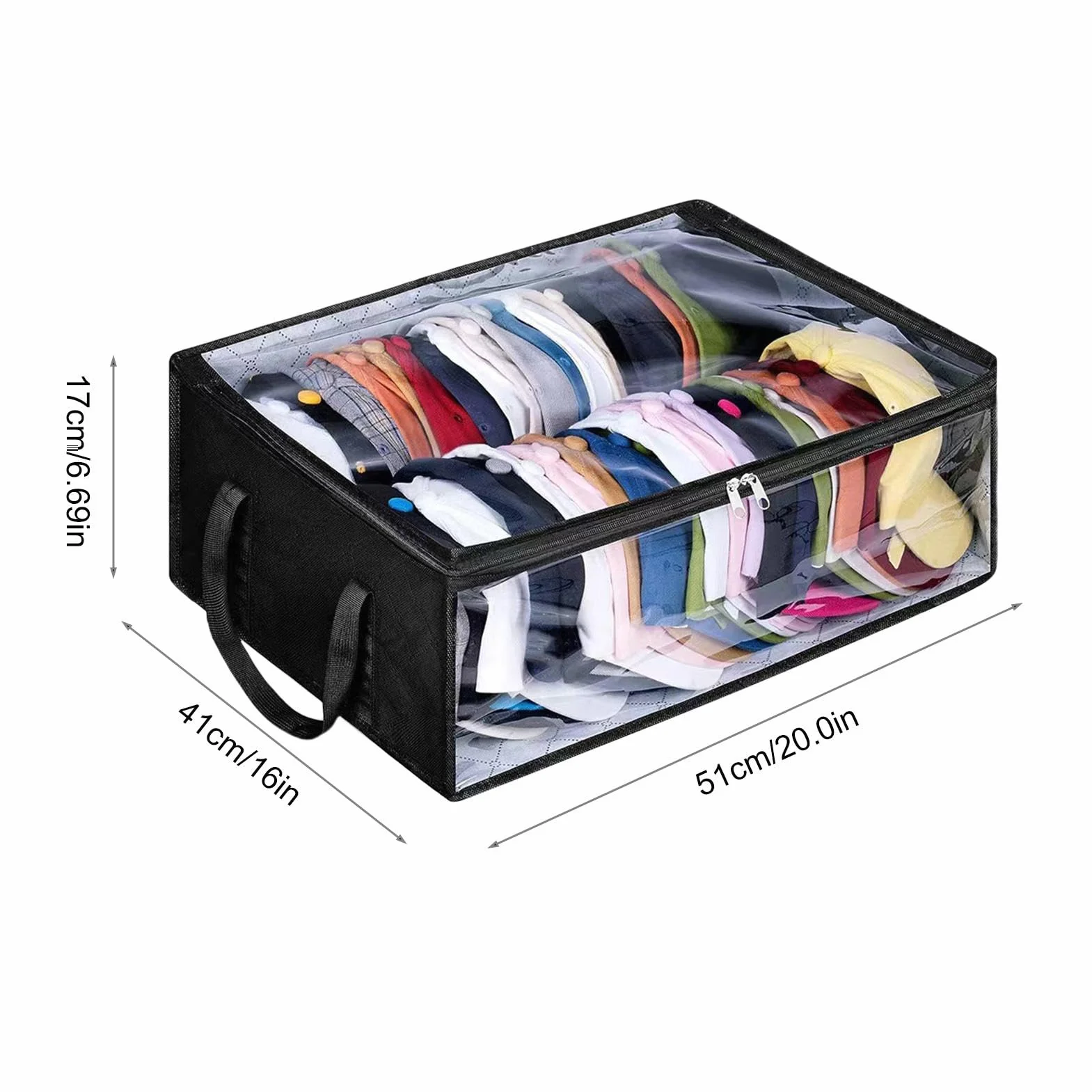 Contenitore Per Cappelli - Scatola Di Archiviazione Del Cappello, Porta Bandiera Trasparente | Custodia Piegabile Per L'organizzatore Di Cappelli Con 2 Manici Robusti, Borsa Da Stoccaggio Sotto Il Let