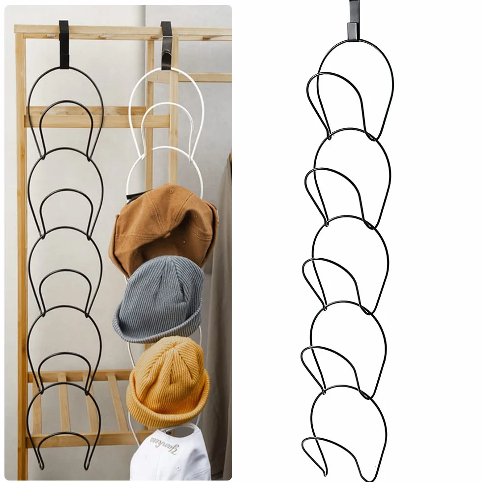Willoo Ganci Appendi Cappello, Rack per Cappelli, Portacappelli da Muro per Cappelli, Porta Rack per Berretti da Baseball, per Porta, Armadio, Parete, Bagno (Nero)