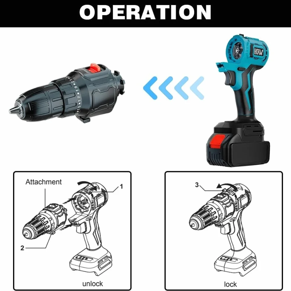 Kit combinato utensile elettrico a batteria senza spazzole 15 in 1, 3,0 Ah