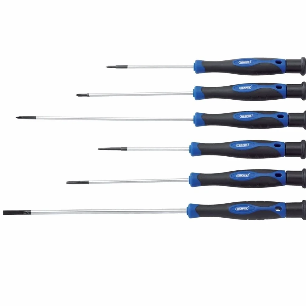 Draper 28119 - Set di cacciaviti di precisione extra lunghi, 6 pezzi