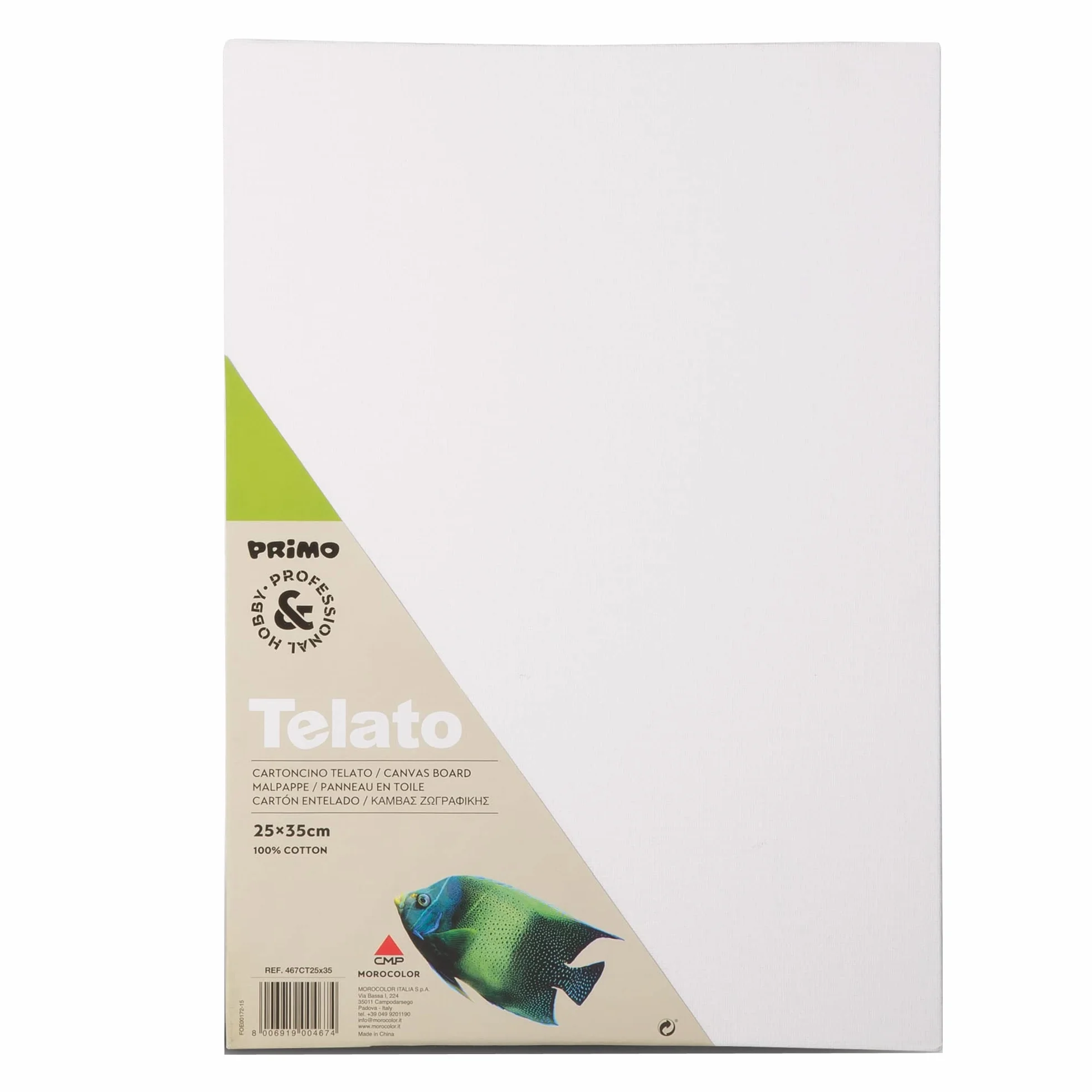 PRIMO Hobby & Professional- Tela per Dipingere in Cartoncino 25x35x0,4 100% Cotone, Cartone Telato Pittura Colori Acrilici Olio Acquerelli - Tele per Dipingere Hobby Creativi Acid Free non Ingiallisce