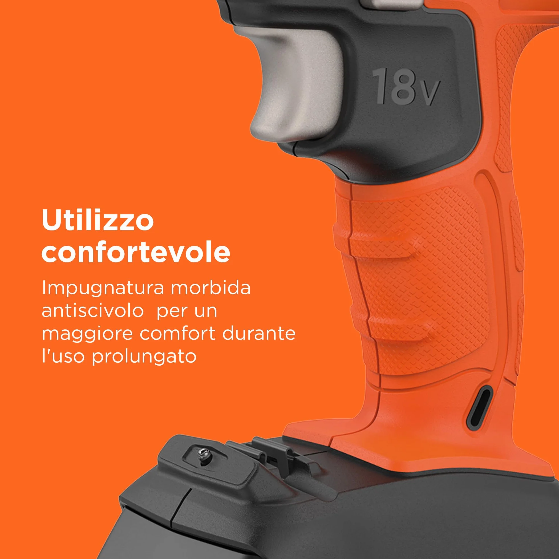 BLACK+DECKER Trapano a percussione a batteria da 18V a 2 velocità con due batterie da 1,5Ah e caricatore da 400mA, coppia di 45Nm, luce da lavoro a LED, BCD003C2K-QW