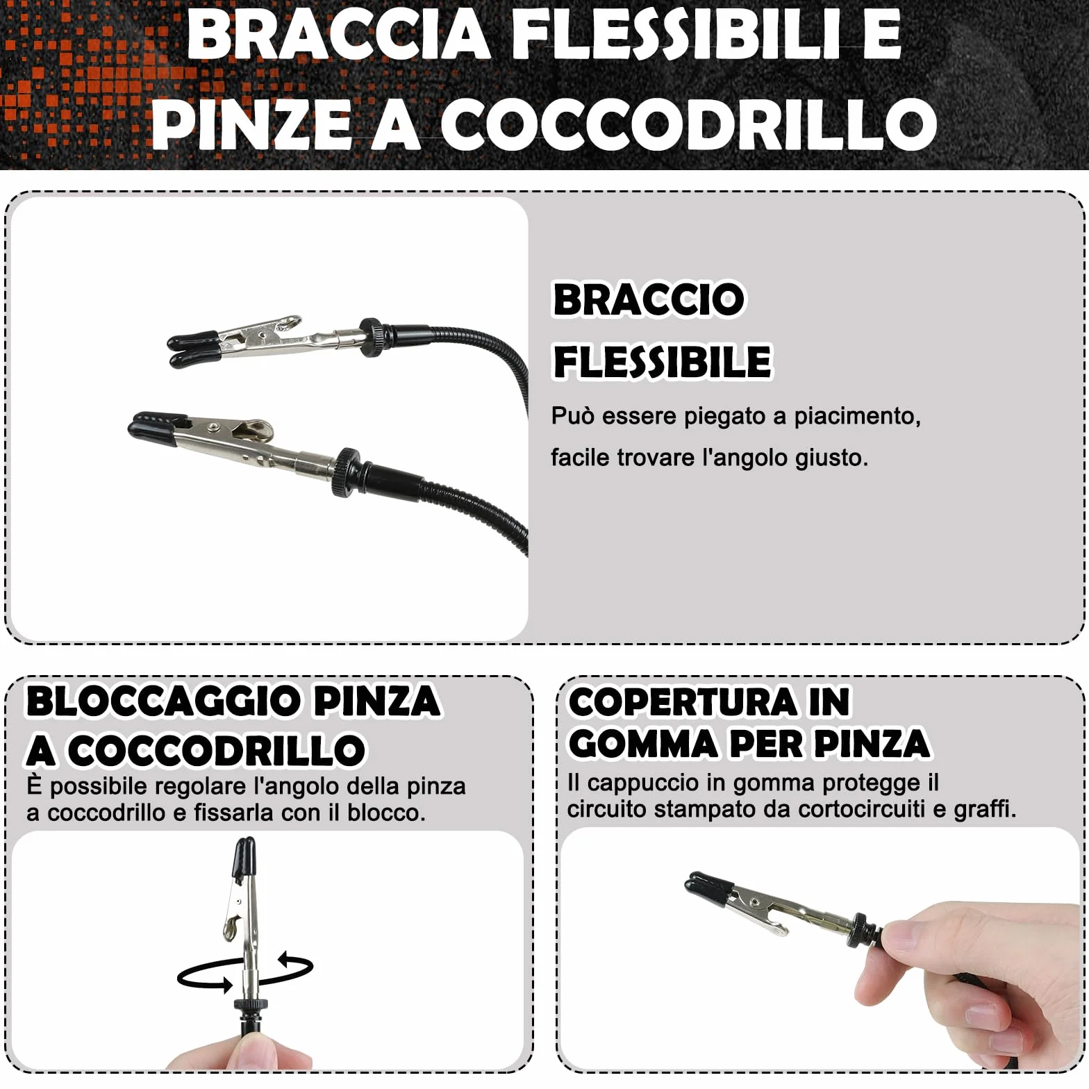 Terza mano per saldatura, modellismo, accessori tonhui, strumento di supporto per circuiti stampati, quattro bracci, helping mani, fai da te, hobby, officina, helping station, piccolo