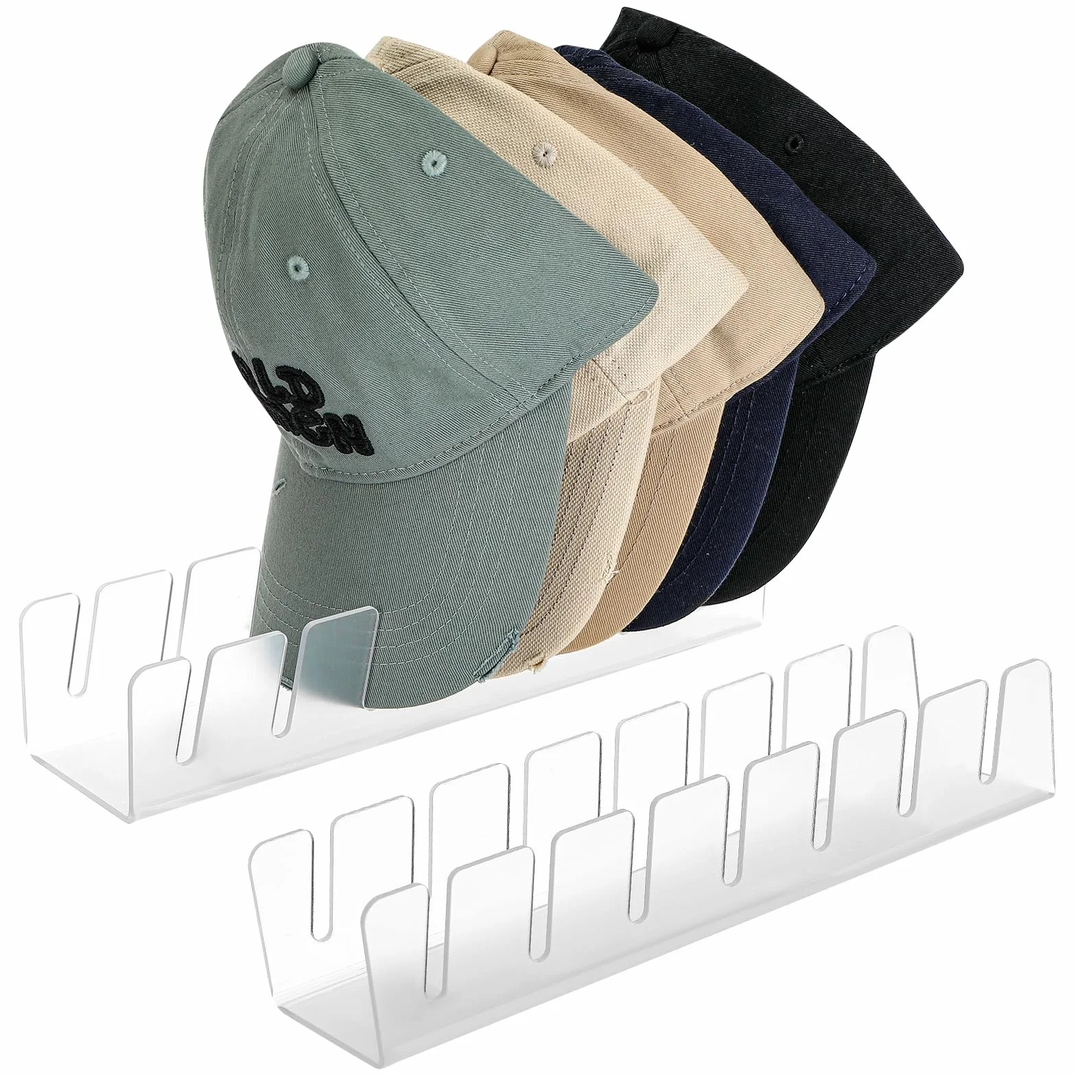 Kasanni 2 pezzi porta cappelli Acrilico organizer per cappelli da baseball da armadio