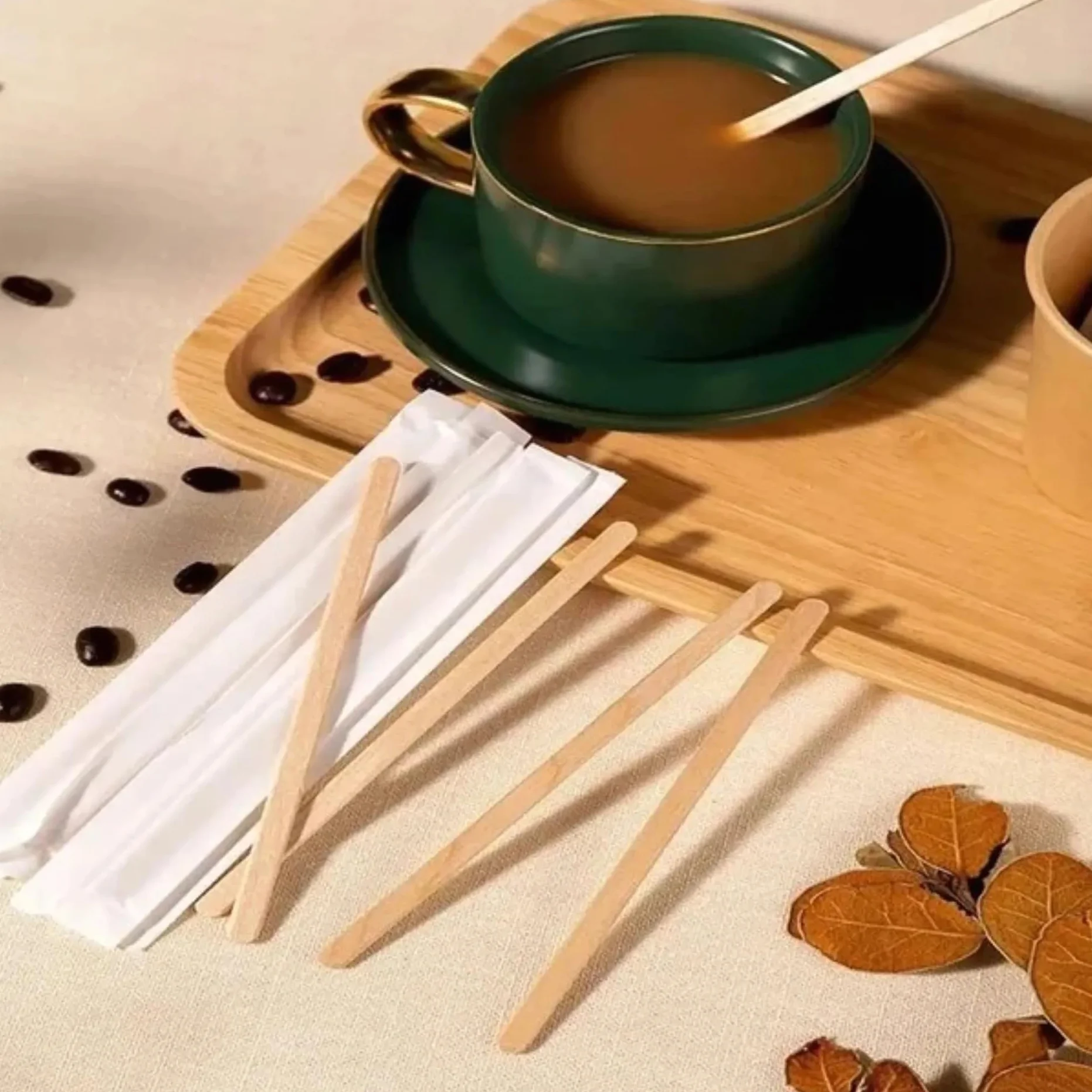 Bacchette da caffè in legno 14 cm 500 pezzi biodegradabili